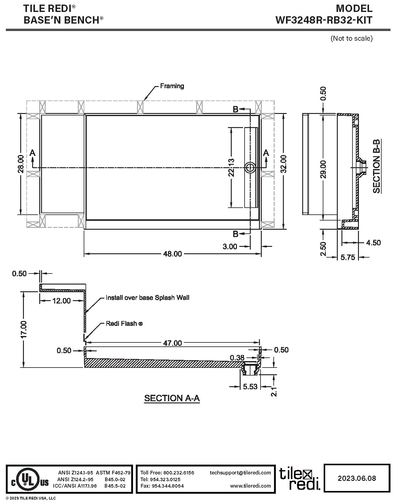 Tile Redi WF3248R-RB32KIT Shower-Floors - View #9