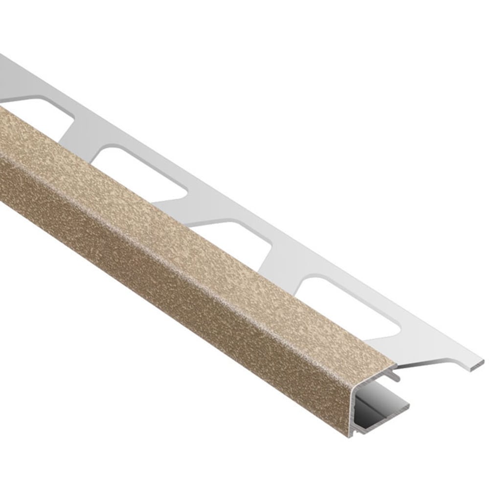 Schluter Systems Q125TSB Quadec 0.5-in W x 98.5-in L Beige textured color-coated aluminum Aluminum Square edge Tile Edge Trim