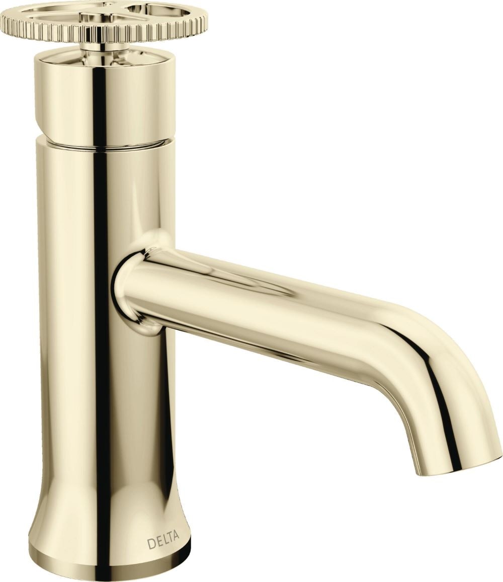 Delta 558-PNMPU-DST Trinsic Polished Nickel Single hole 1-handle WaterSense Low-arc Residential Handle Bathroom Sink Faucet with Drain