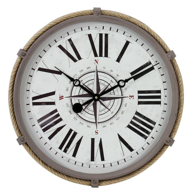 Aspire Home Accents Seabrook Og Round Wall Clock In The Clocks Department At Com - Nautical Wall Clock Canada
