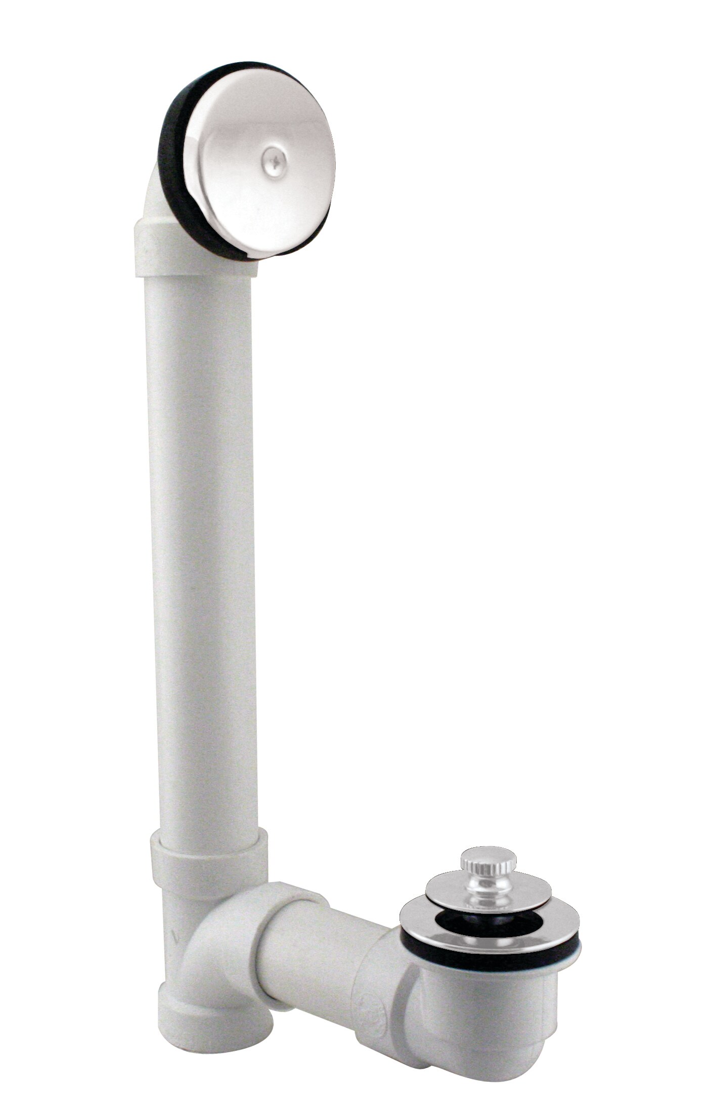 WESTBRASS D49721-50 Bath Waste and Overflow Pull and Plug Sch. 40 PVC W/one-hole Faceplate In Powder Coat White