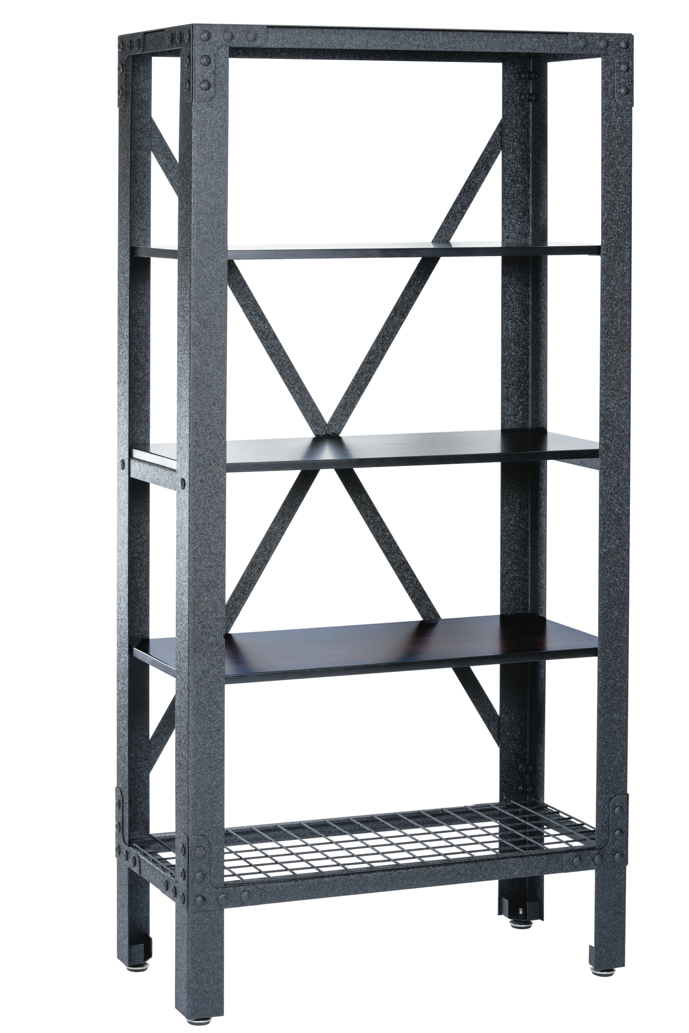 KING'S RACK Storage Bin Rack System Steel Heavy Duty 4-Tier Utility  Shelving Unit (33-in W x 15-in D x 36-in H), Gray
