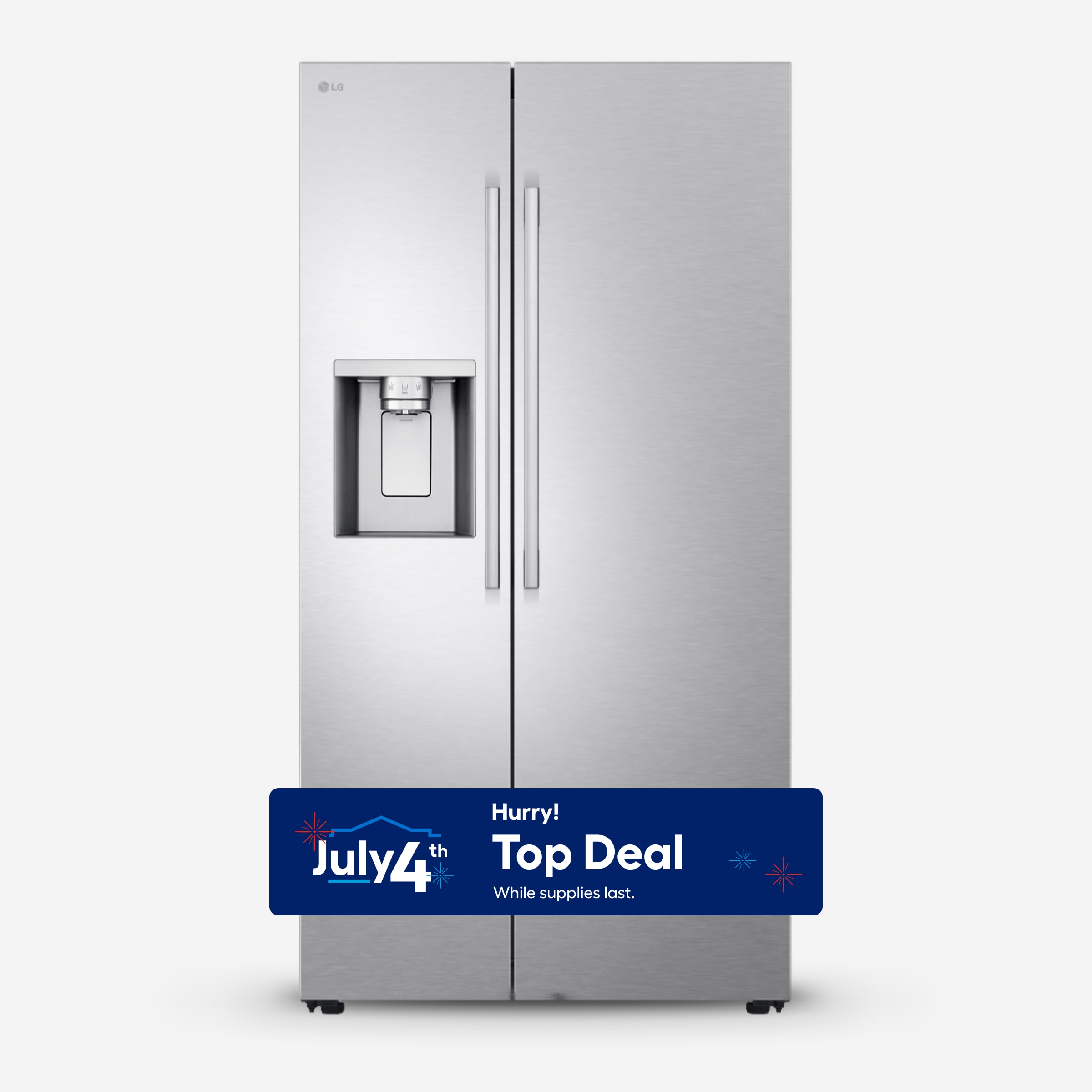 LG Craft Ice 26.6-cu ft Side-by-Side Refrigerator Smart Compatible with Dual Ice Maker ,Water and Ice Dispenser ( Printproof Stainless Steel ) ENERGY STAR Certified #LL27T3530S