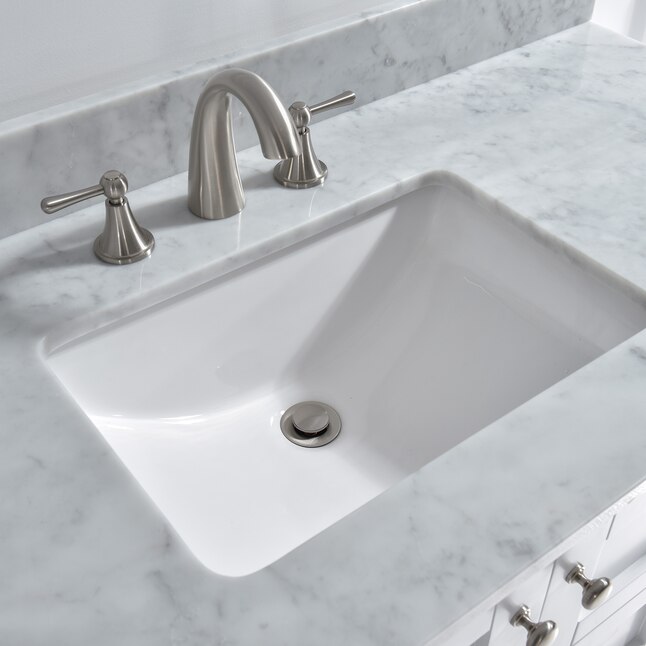 Woodbridge Leicester 49-in Carrara White Marble Natural Marble ...
