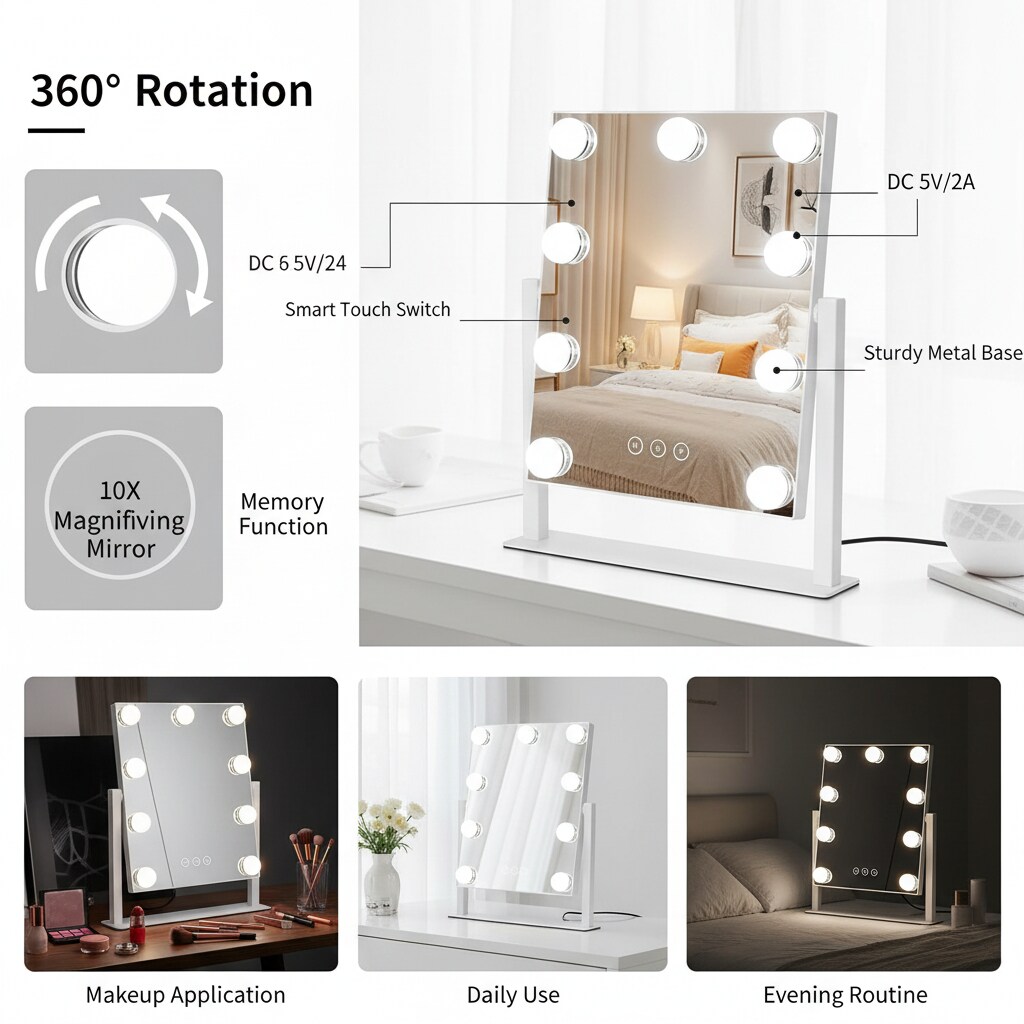 Paradigms Interiors 091B1J8G5 Makeup-Mirrors - View #3