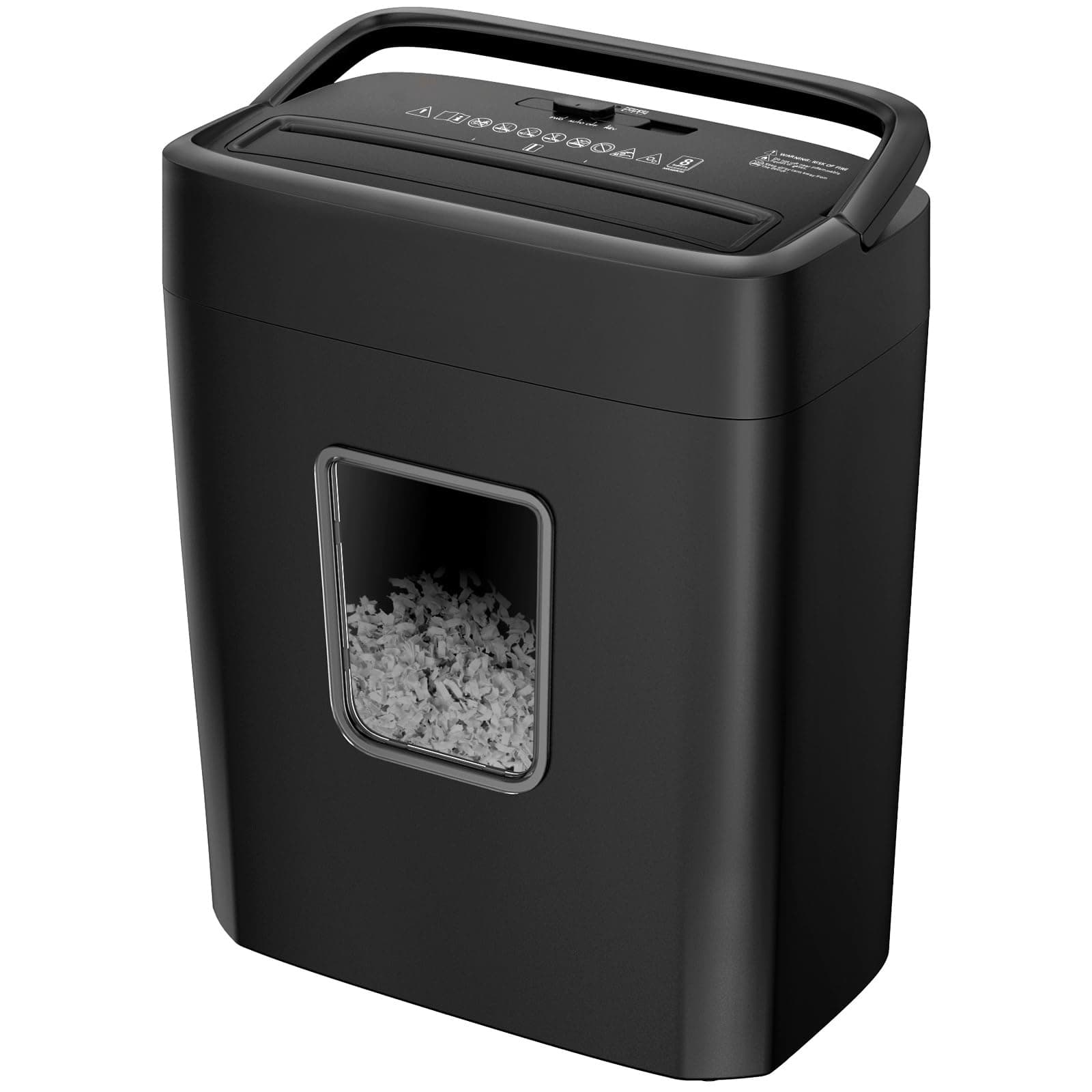 Aoibox  8 Sheet Crosscut Paper Shredder P4 Security Level Shreds Credit Cards Staples Clips Documents 4 Gallon Bin 7.46x12.36x15.31 Inch 1 Piece