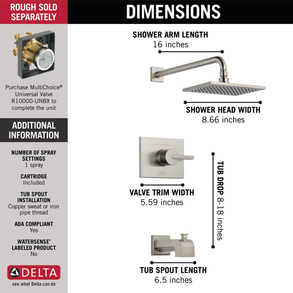 Delta T14453-SS Tub-Shower-Faucets - View #5