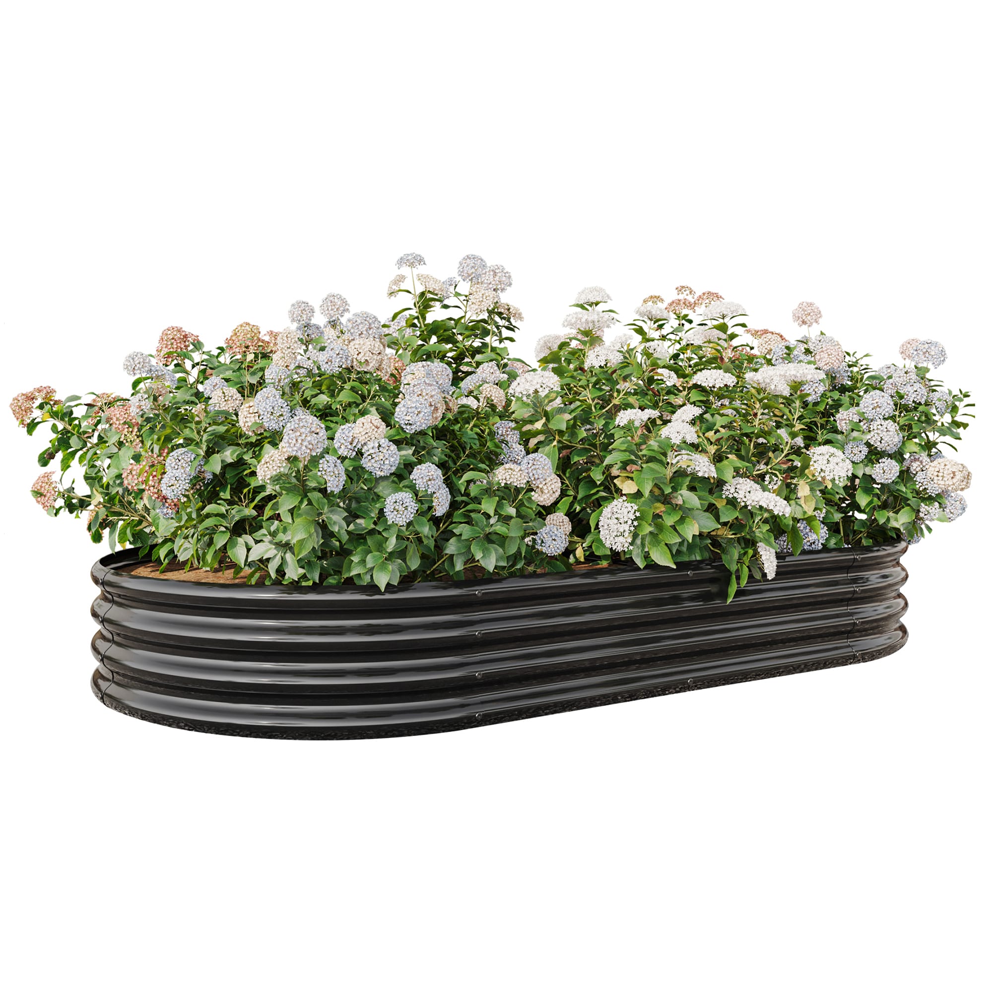 Gaierptone CRX14IU6KYF 44.68-in W x 88.98-in L x 11.42-in H Black Metal Raised Garden Bed