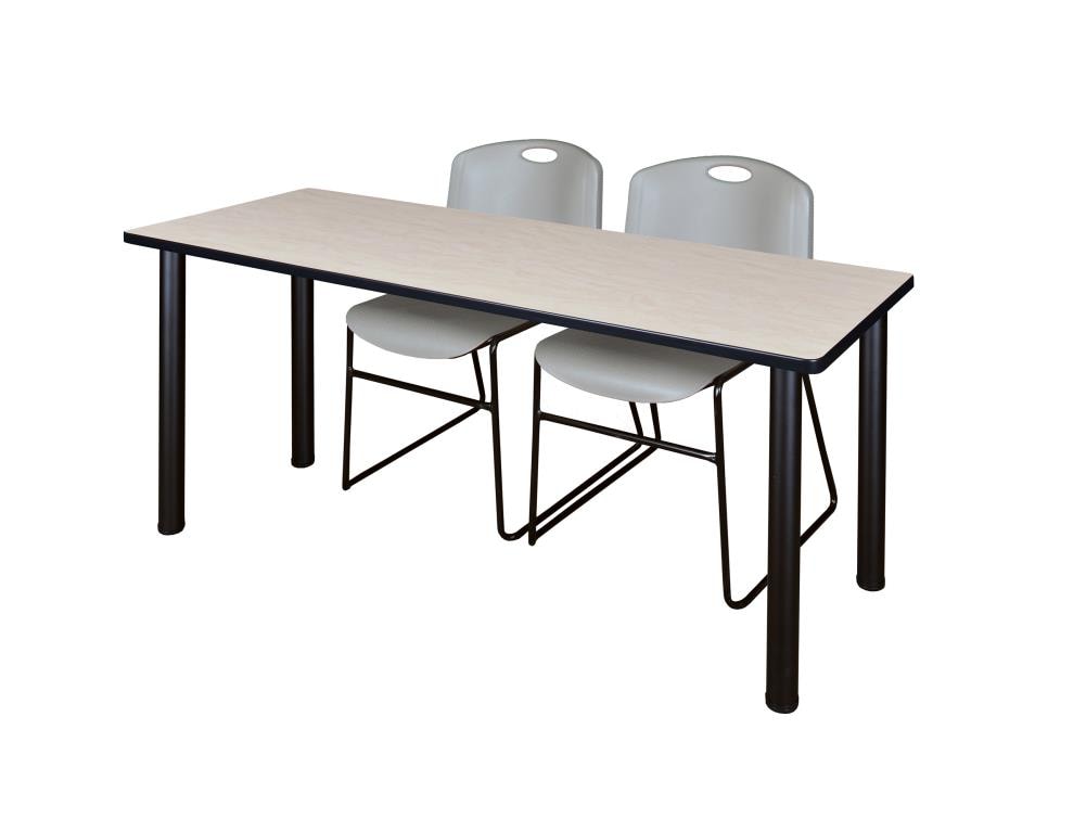 Regency MT7224PLBPBK44GY Training Off-white 4-Person Training Table (72-in W x 29-in H)