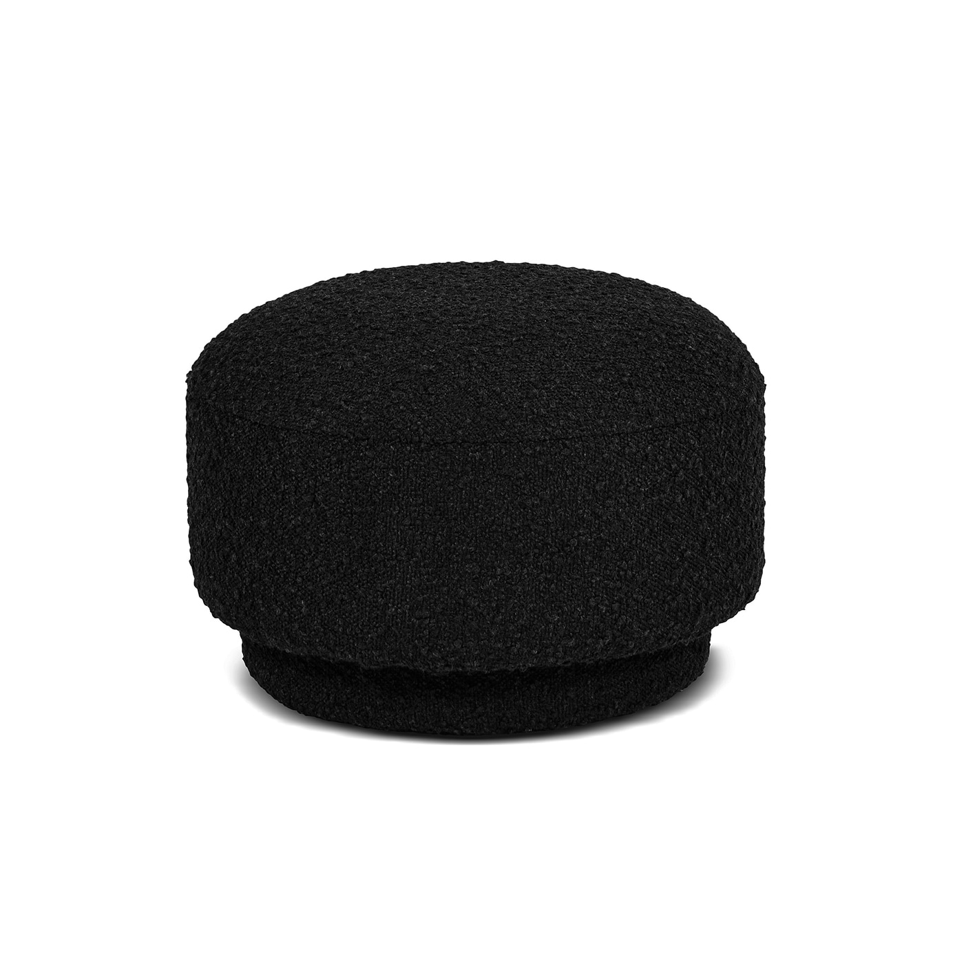 Jennifer Taylor Home LMBB-84450 Fuji Modern Ebony Black Boucle Round Ottoman