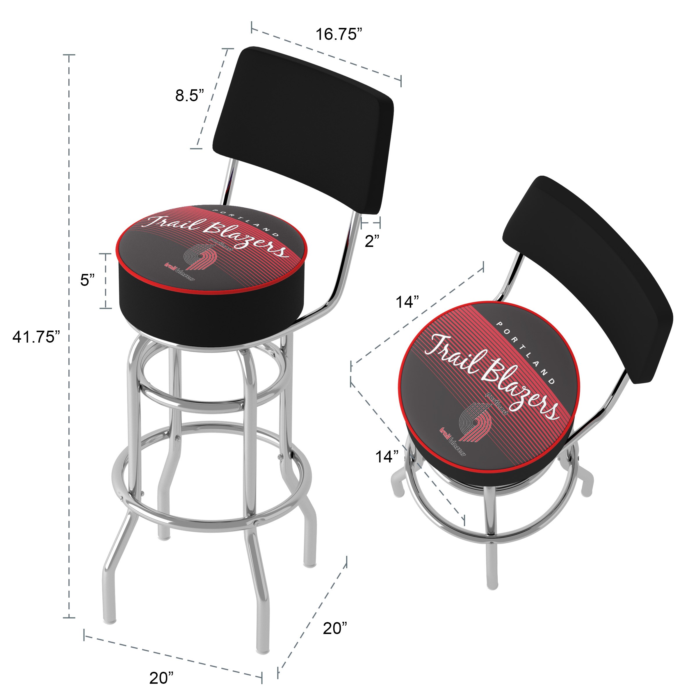 Trademark Gameroom NBA1100HC-PTB-TWN stools - View #6