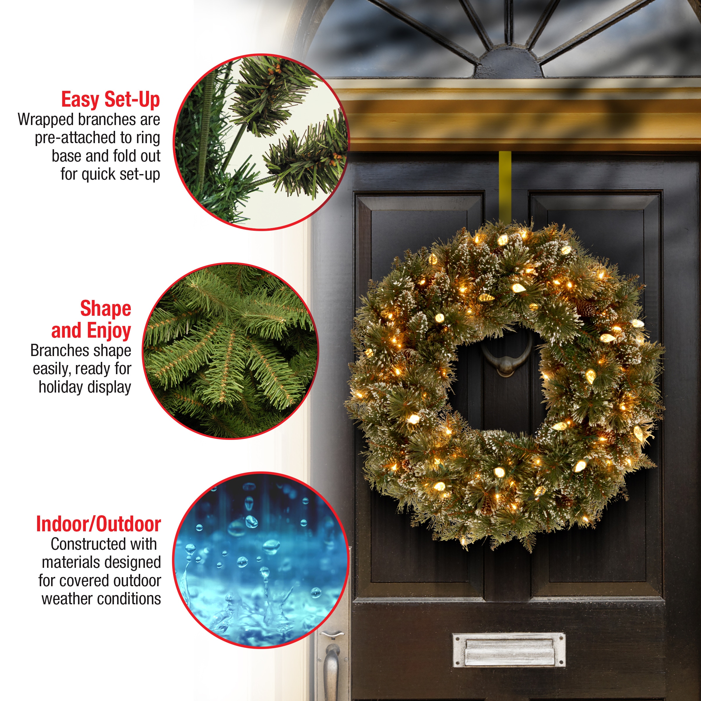 National Tree Company GB3-319-24W-6 Artificial-Christmas-Wreaths - View #5