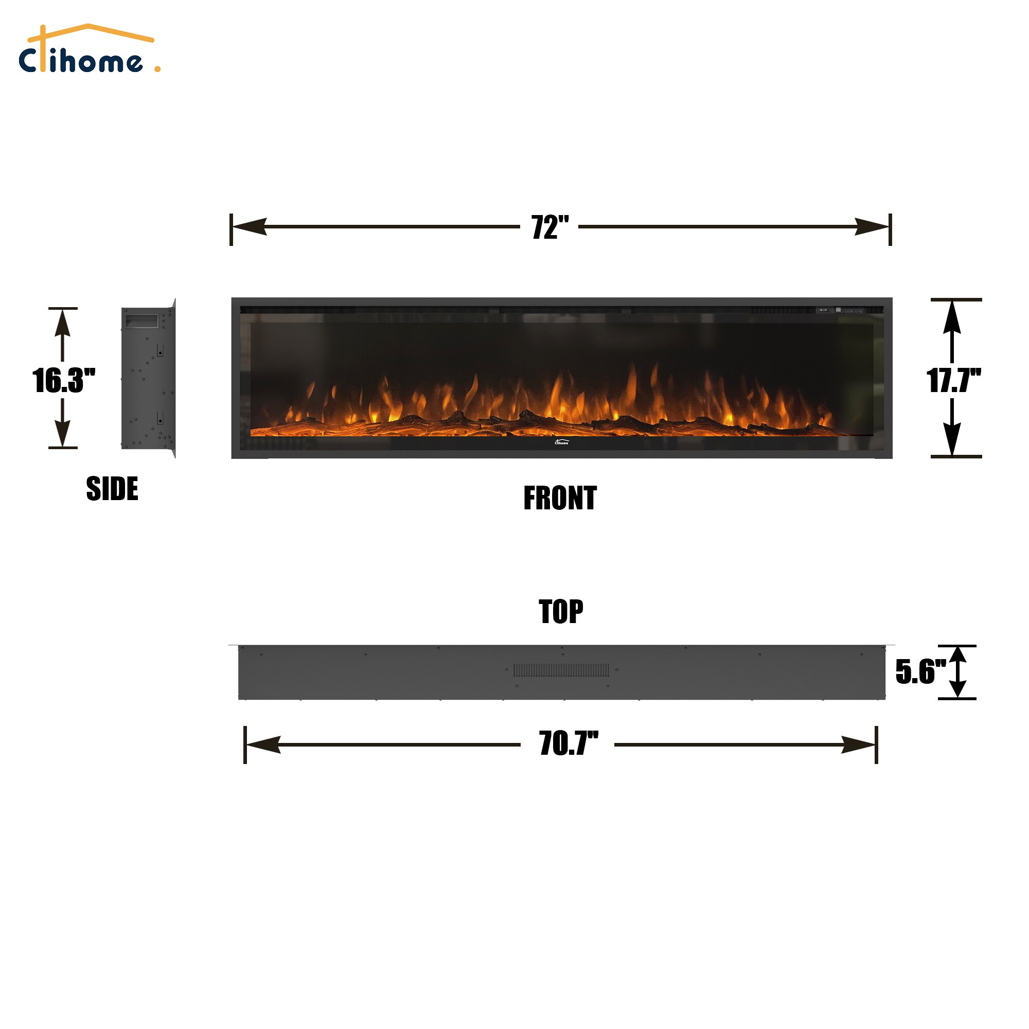 Clihome CL-R60 Electric-Fireplaces - View #7