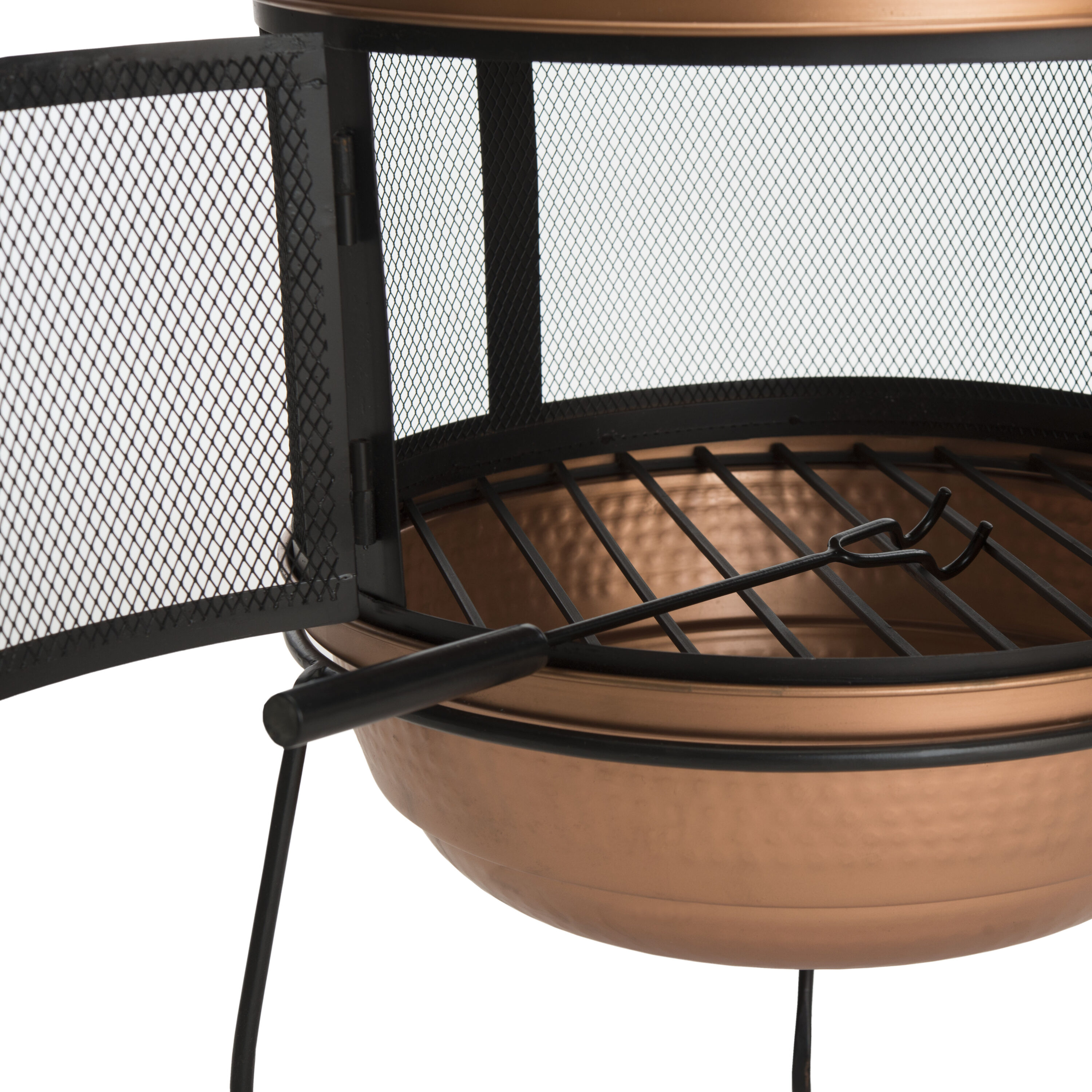 Safavieh PIT1000A 18.0-in W Copper/Black Iron Wood-Burning Fire Pit