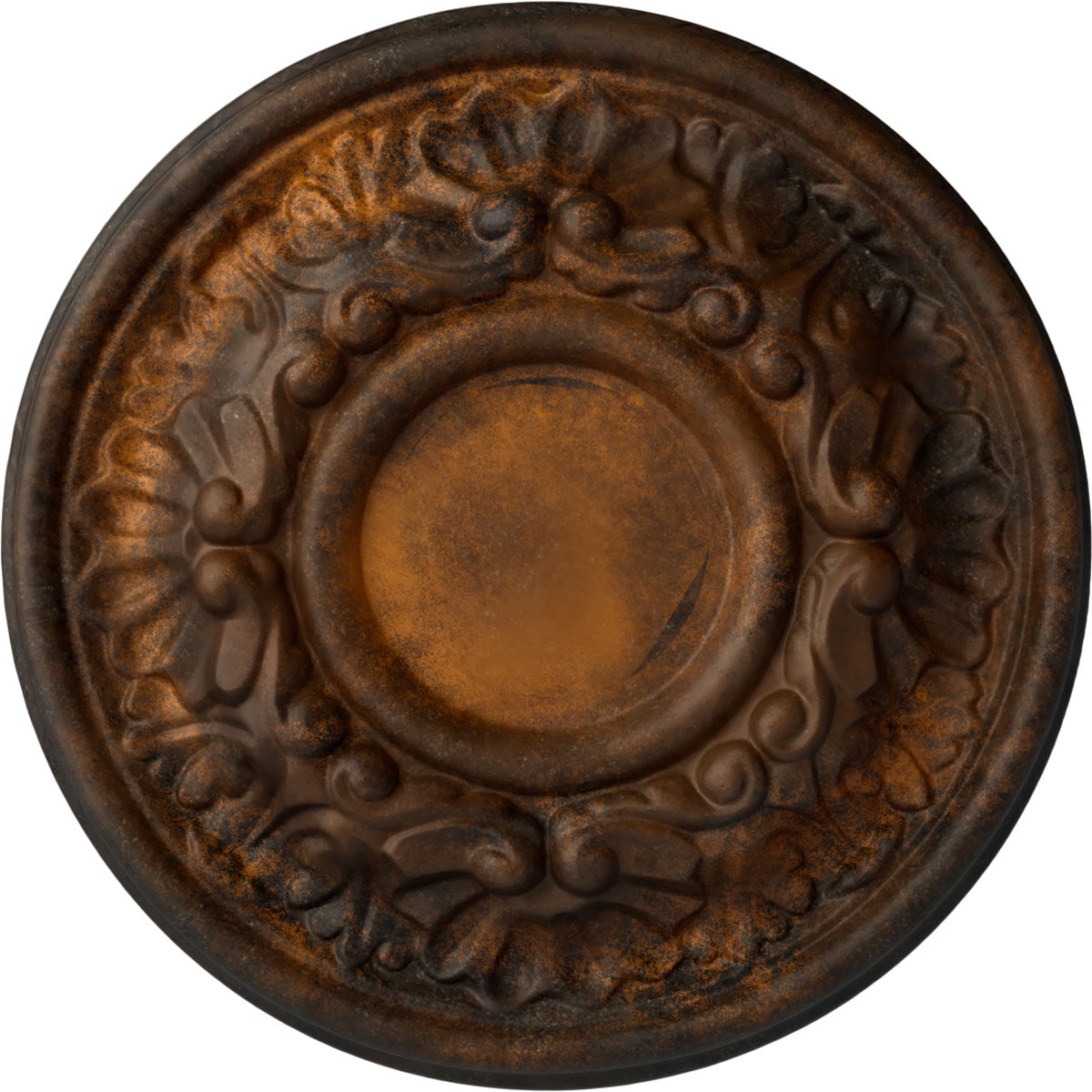 Ekena Millwork CM07ODRUS Odessa 7.5-in W x 7.5-in L Painted Rust Polyurethane Whole Ceiling Medallion