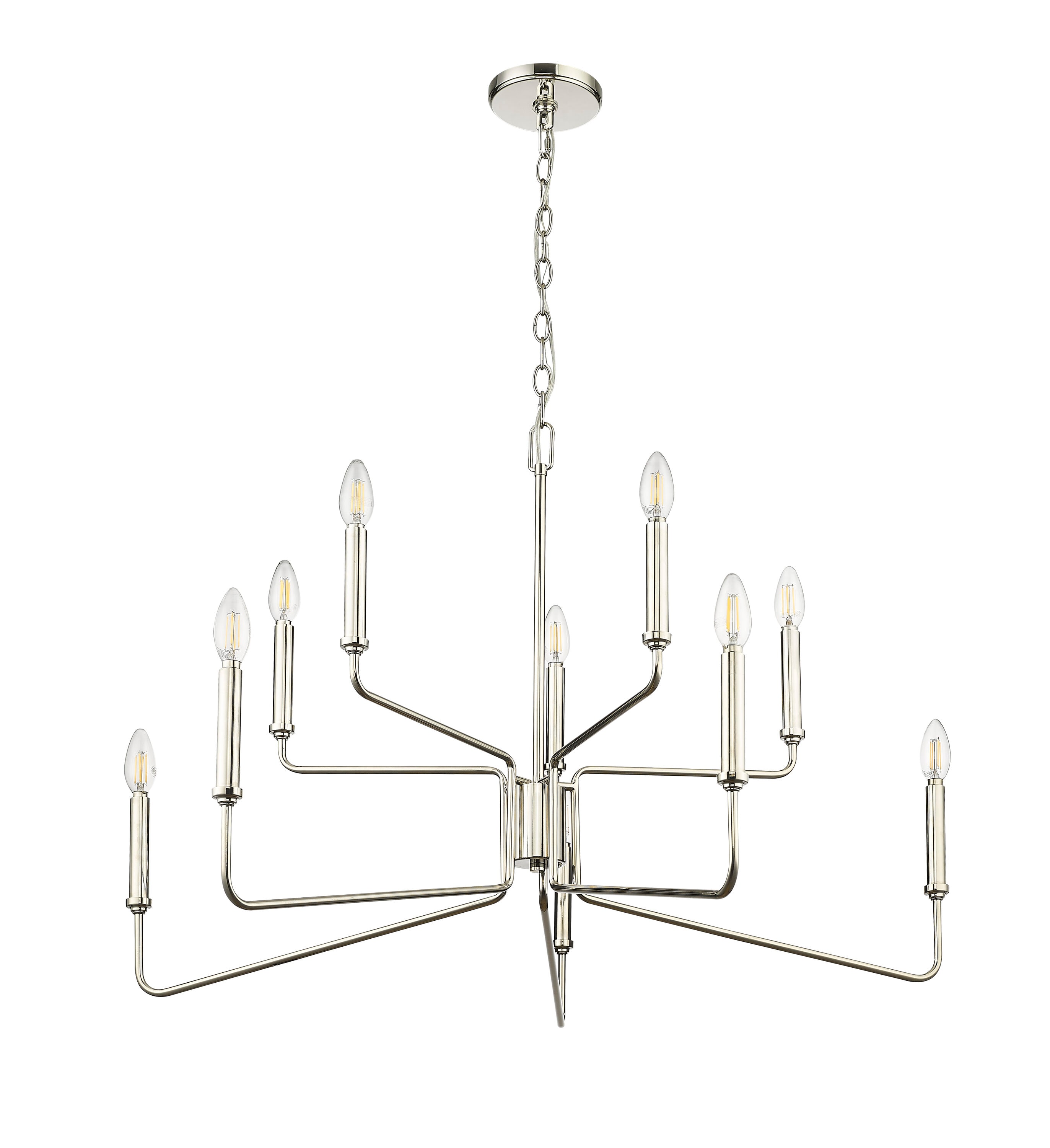 Millennium Lighting Raven 10 -Light Polished Nickel Metal Chandelier