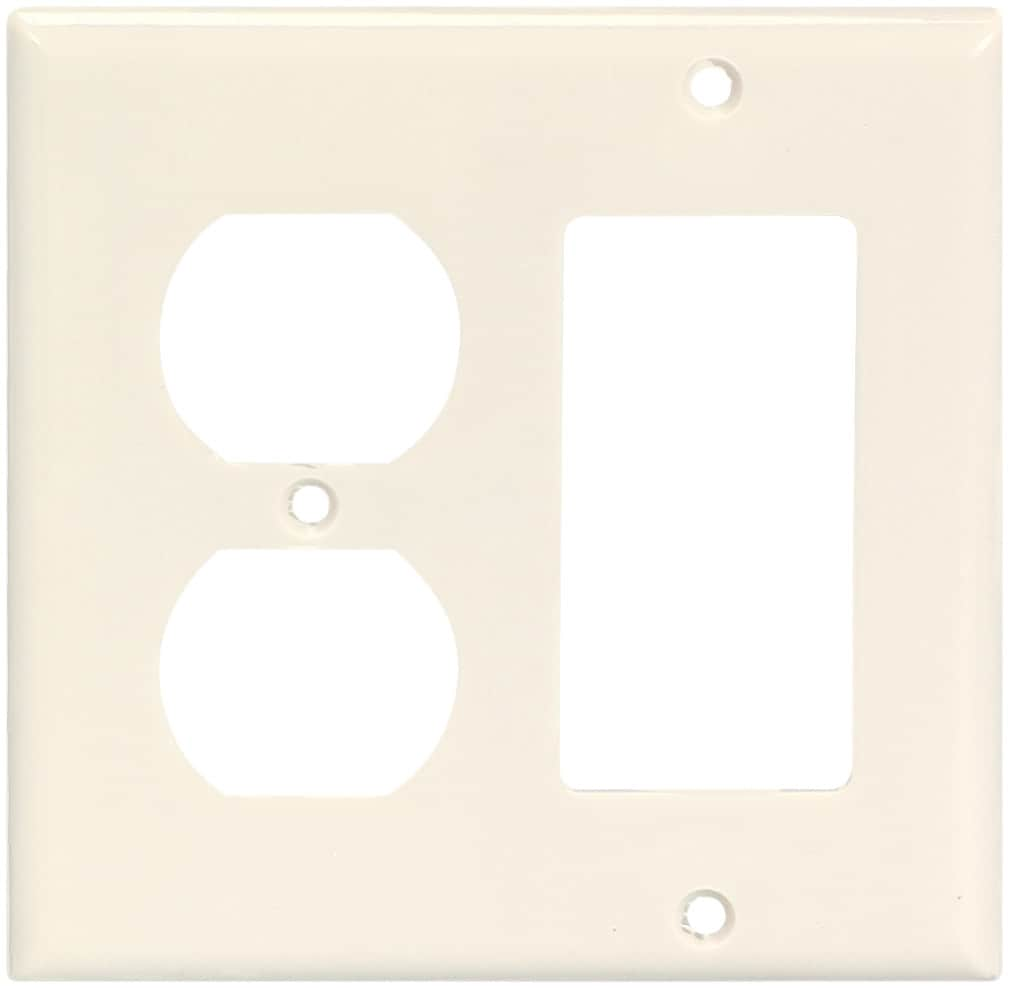 Eaton 2-Gang Light Almond Plastic Wall Plate in the Wall Plates ...