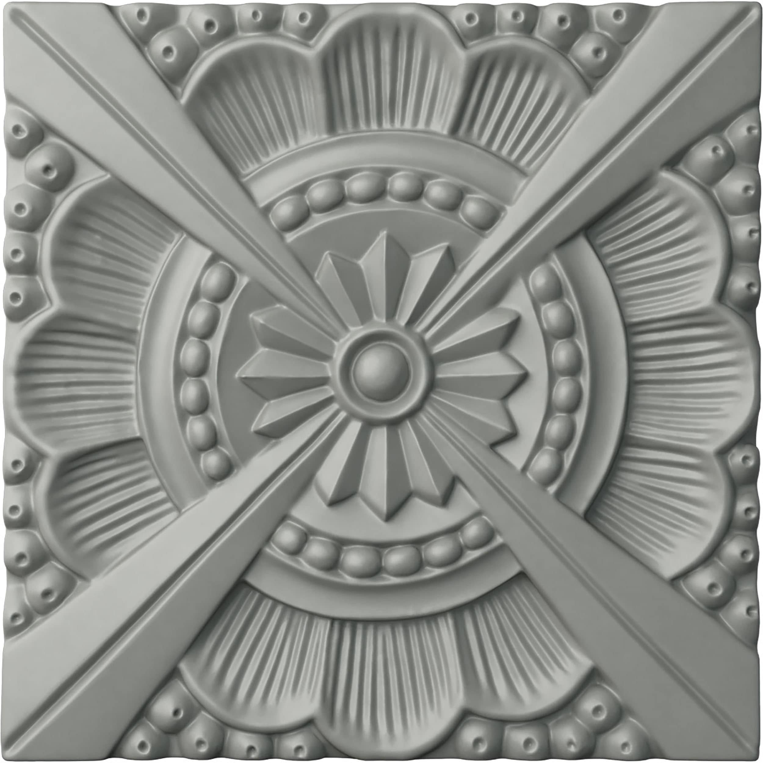 Ekena Millwork ROS08X08PM Palmetto Beaded 7.875-in x 7.875-in Square Unfinished Urethane Rosette