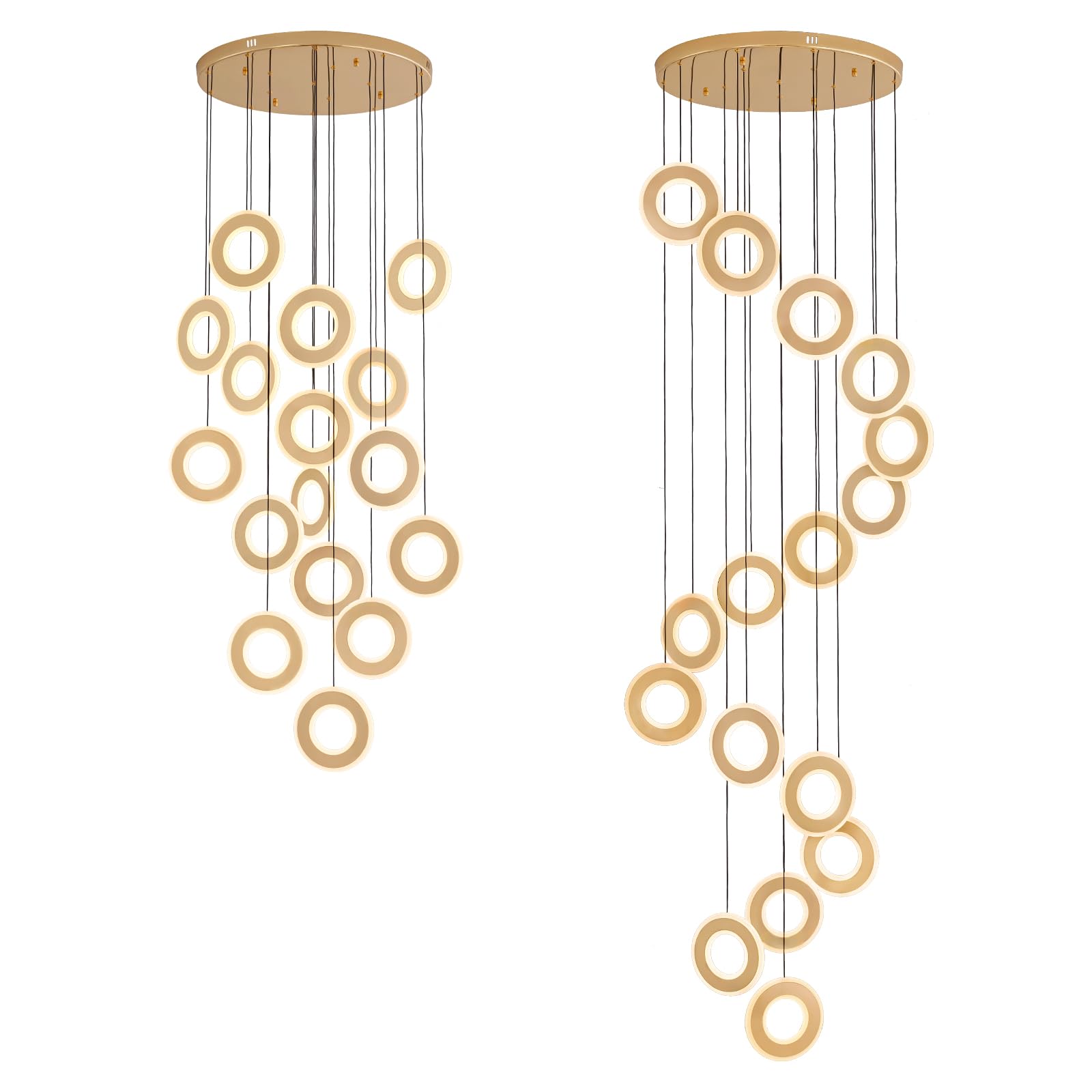 SILJOY LH-6052BR-1A 4.7W X 5.9H 5-inch Single-Head Independent Light Source Golden Crystal Chandelier for Kitchen Living room and Foyer