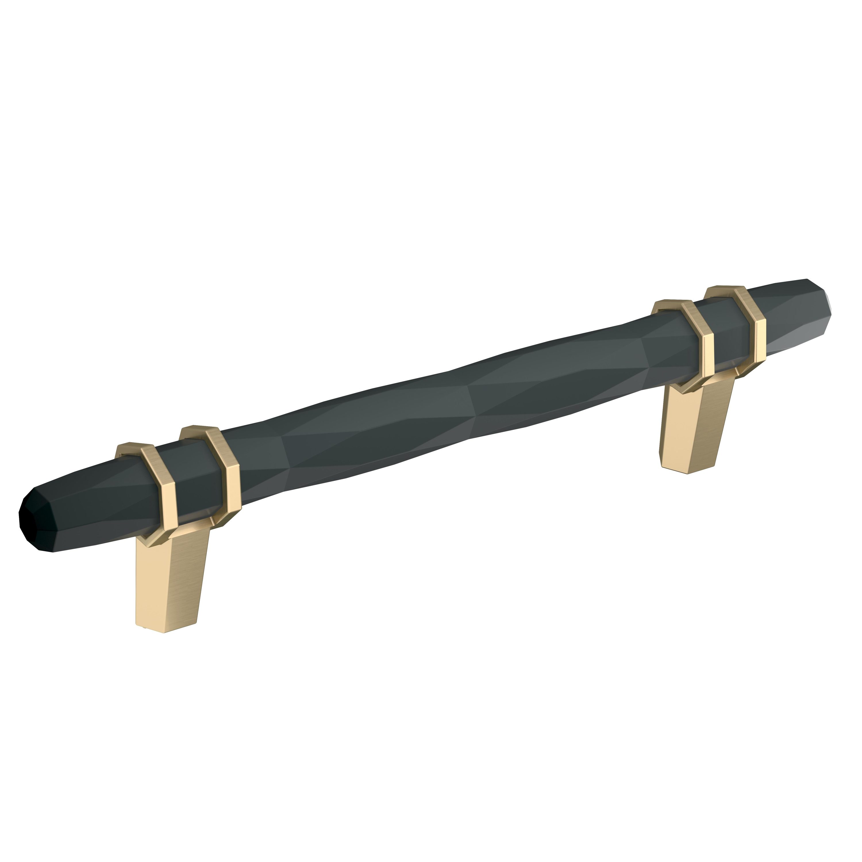 Amerock BP36649BBRBBZ London 5-1/16-in , 128mm Center to Center Black Bronze/Golden Champagne Cylindrical Bar