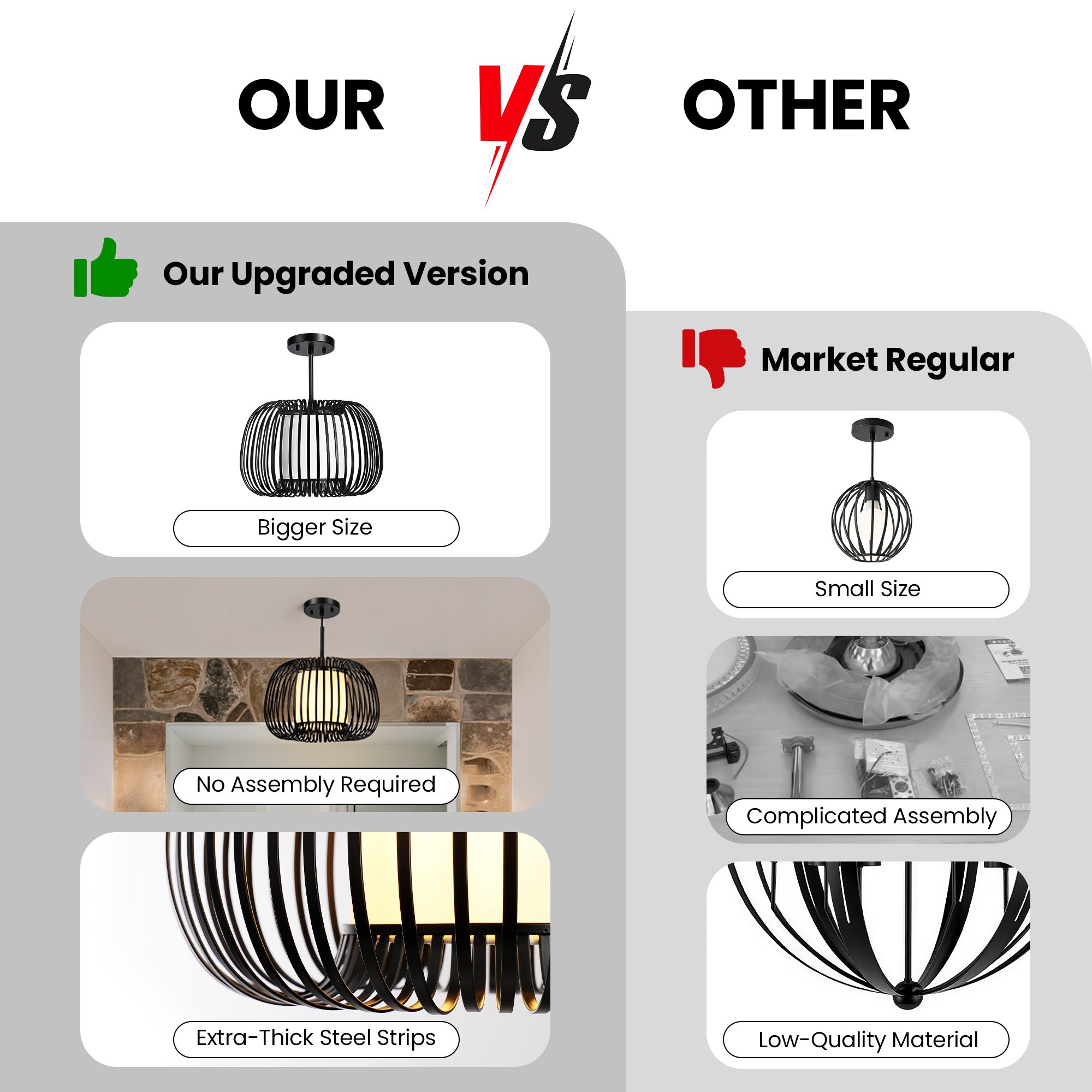 KAISITE 8220PL-01BK-US Pendant-Lights - View #9