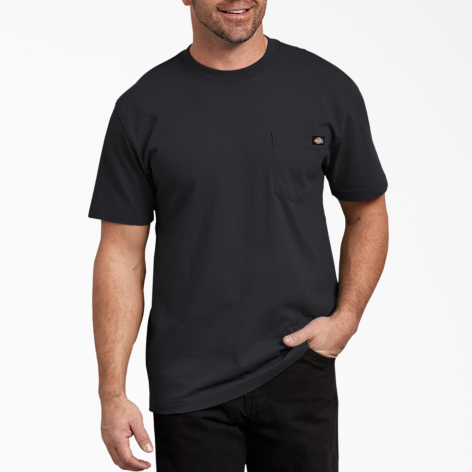 Dickies Men's Black Heavy weight Jersey Short sleeve Solid T-shirt ( M )