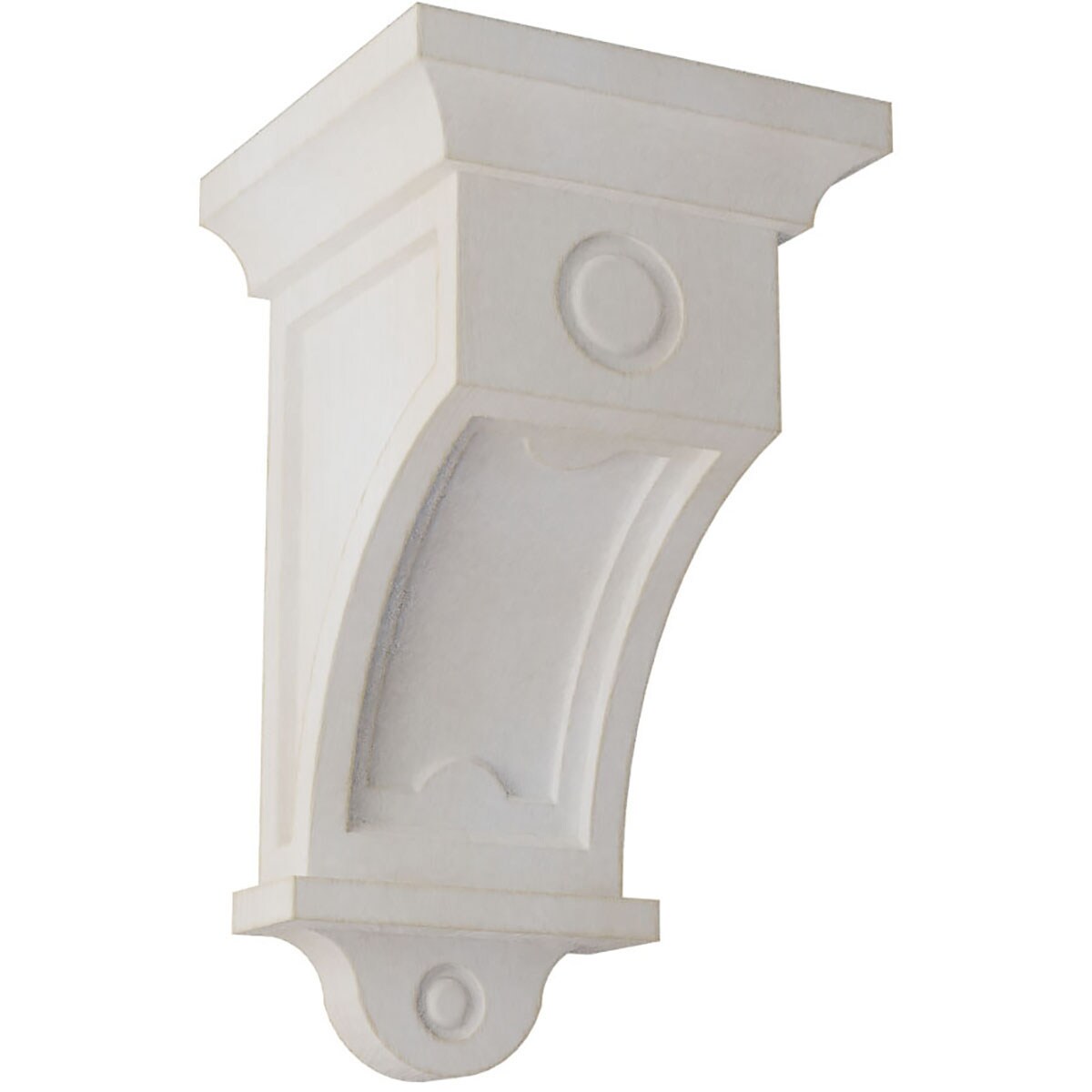 Ekena Millwork CORWD05X05X09ARWH 5-in x 5-in x 9-in Vintage Decor Finished Rubberwood White Wood Paintable/Stainable Corbel