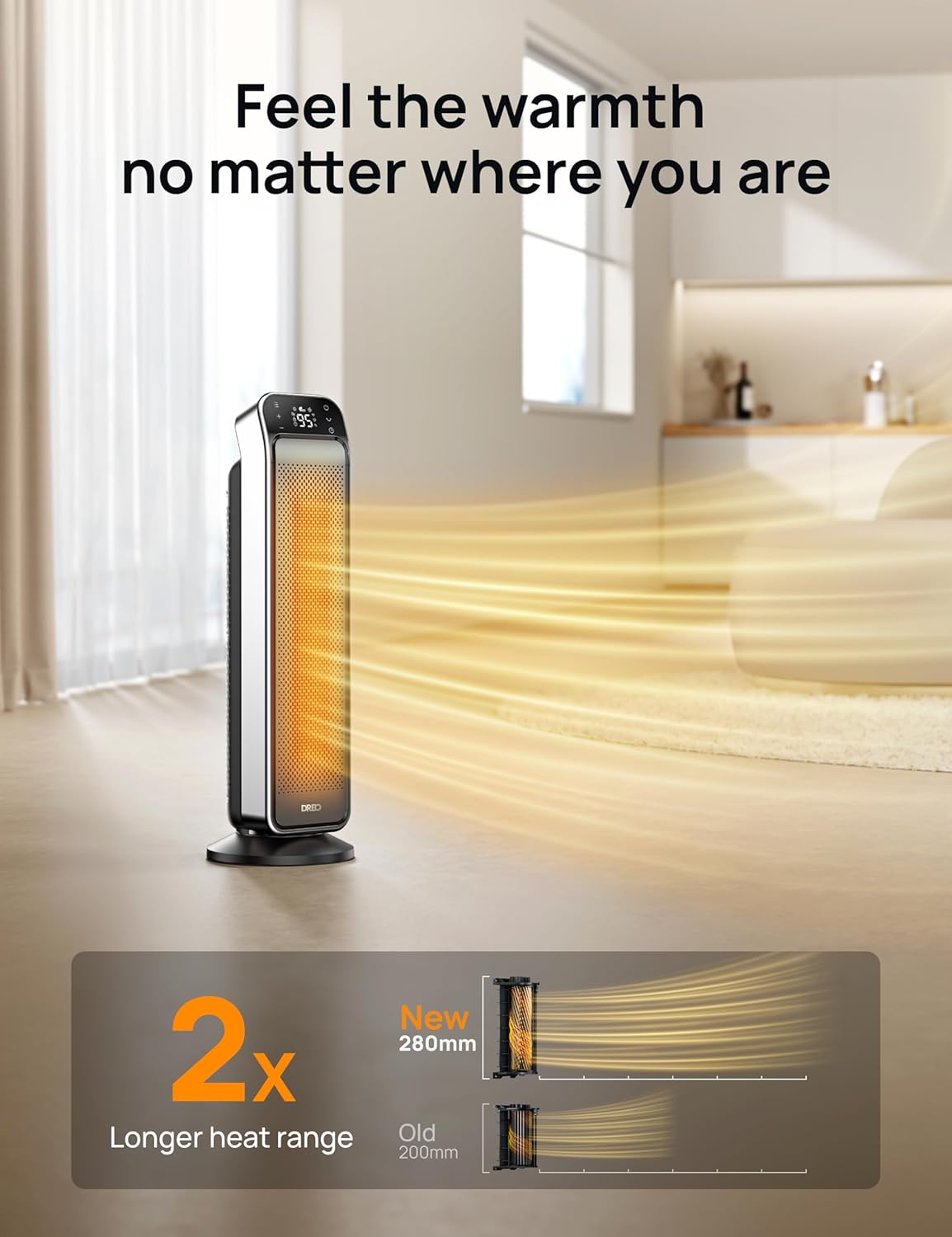 DREO DR-HSH013 SILVER Portable-Electric-Heat - View #3