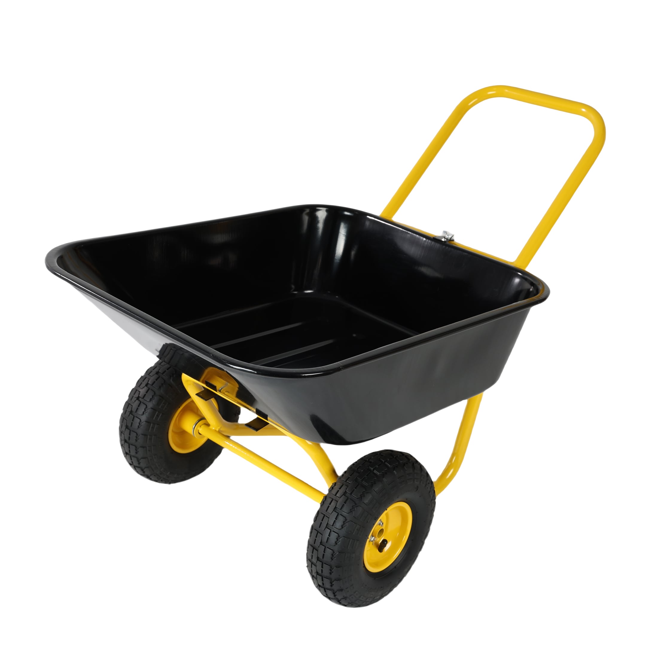 CESICIA FCOMS07G 2-cu ft 2 Wheel Steel Push Wheelbarrow Flat-Free Tire