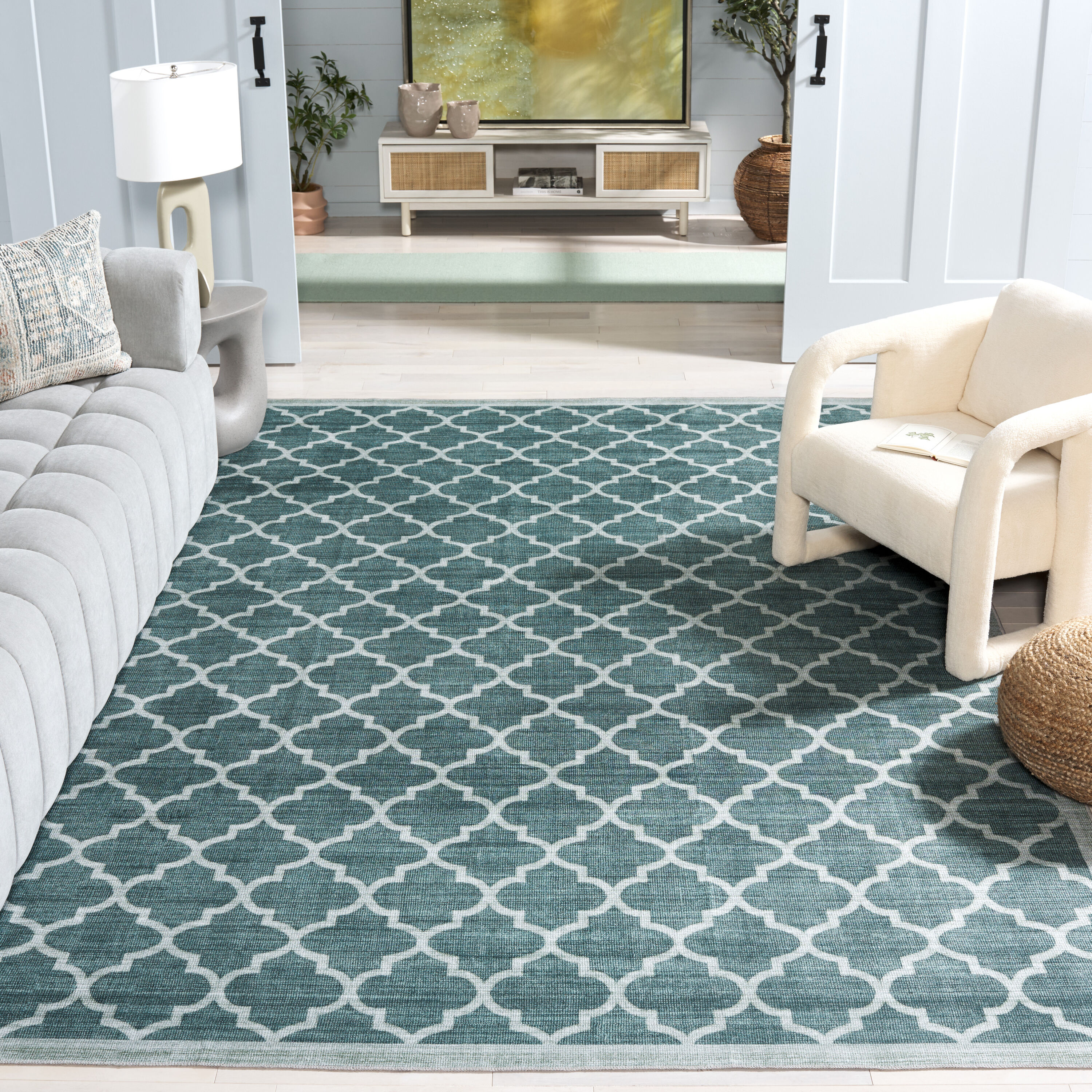 Arizona 172Y Green 6ft x 9ft Contemporary Rug