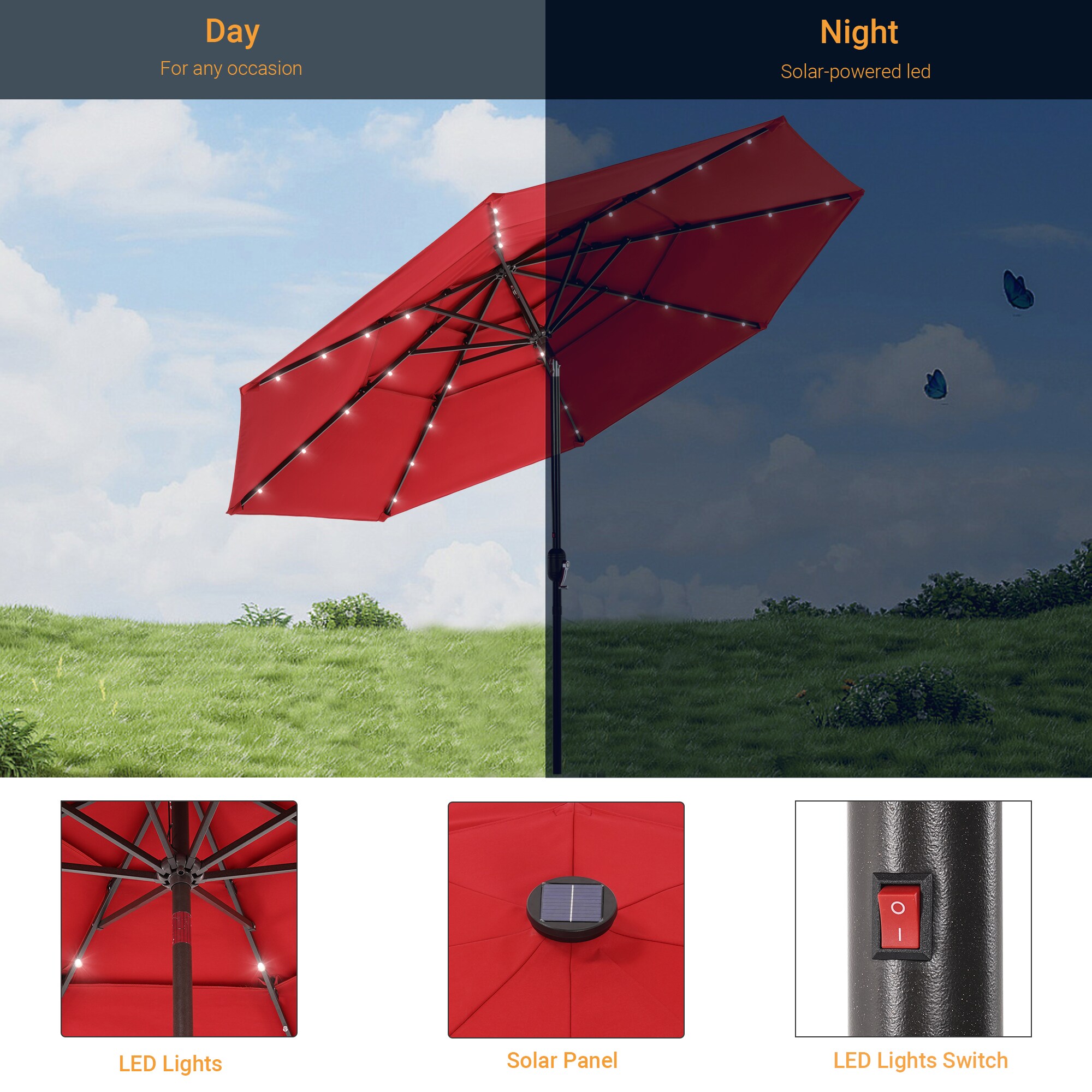 Sonkuki SD-MK-LED10RD Umbrellas-2 - View #6