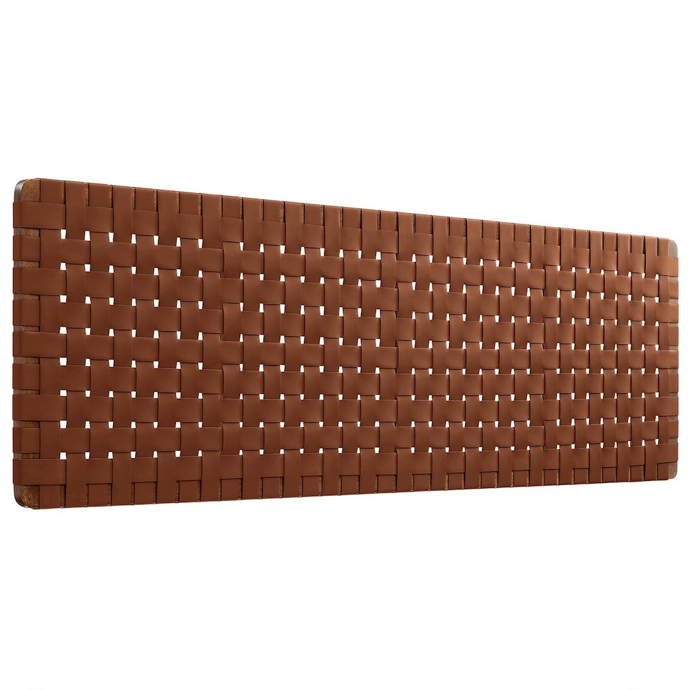 Modway - Sparta Weave Wall-Mount Vegan Leather King Headboard in Walnut Brown