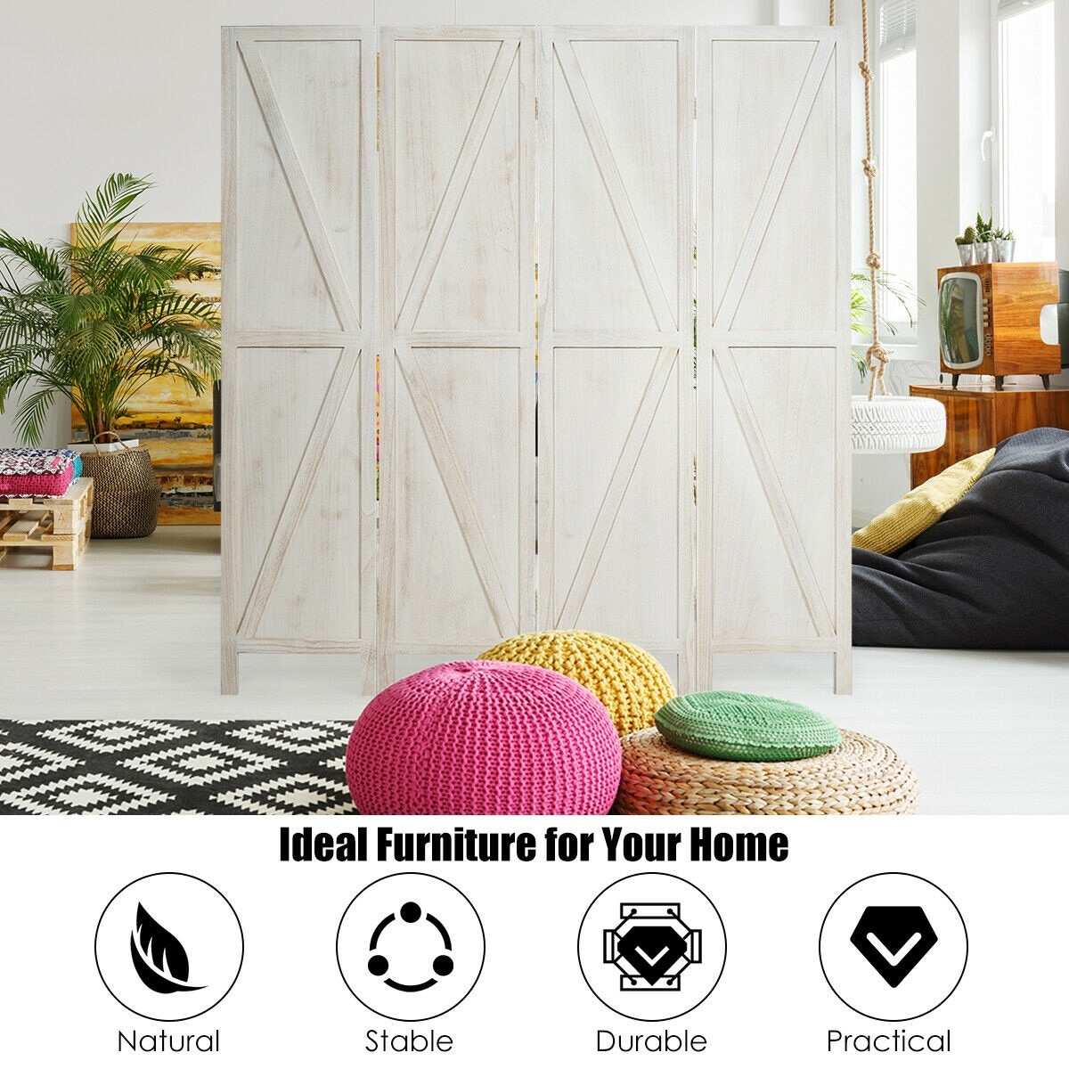 CASAINC WF-HYSN-65236WH Indoor-Privacy-Screens - View #5