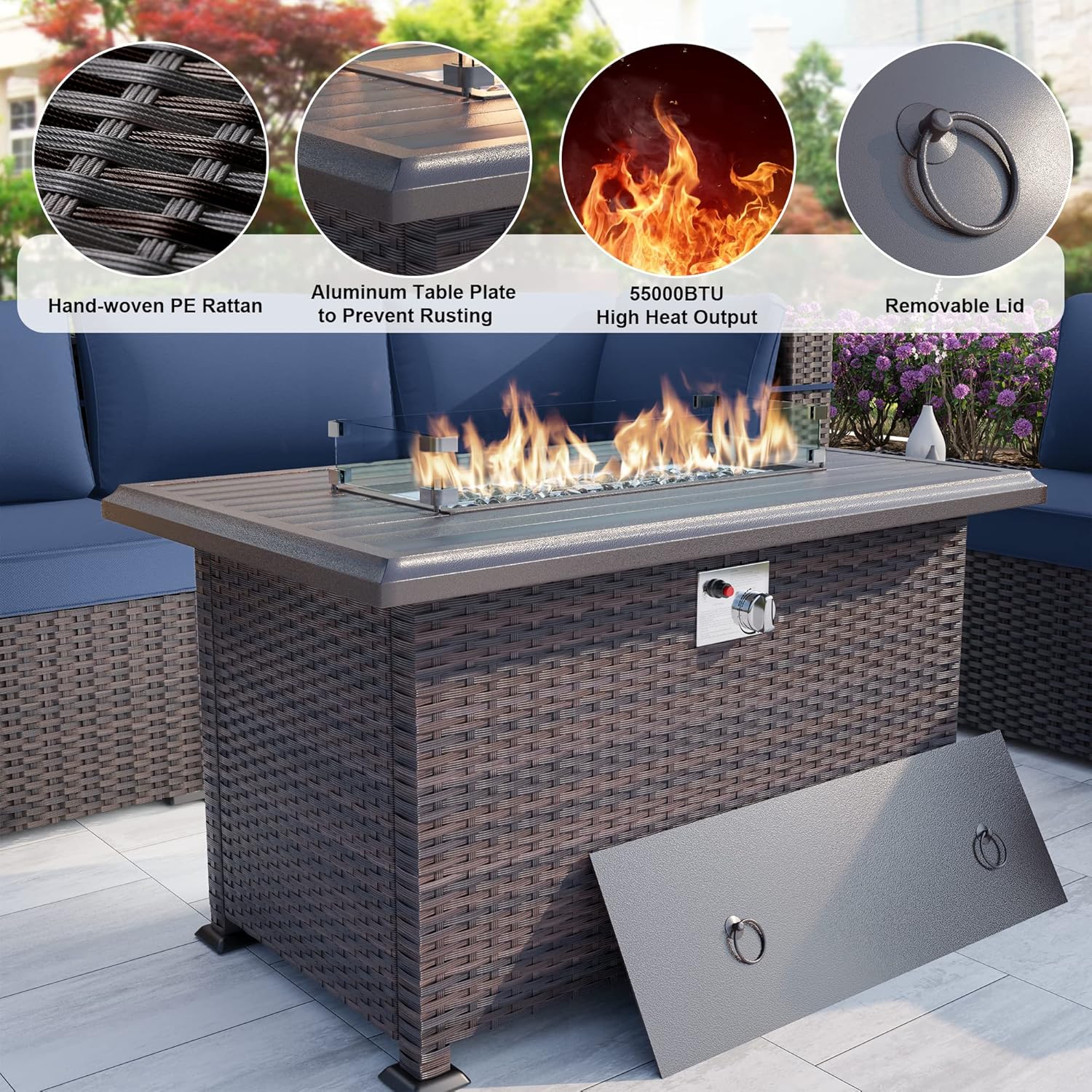ALAULM LS-12PCS+FP-NAVY Patio-Conversation-Sets - View #4