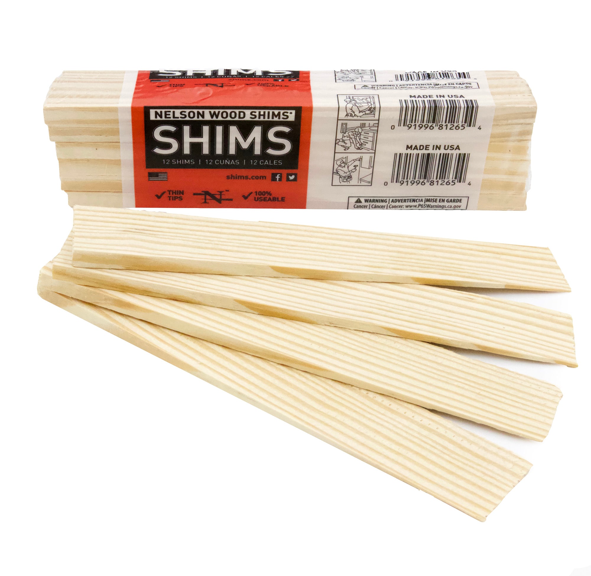 Nelson Wood Shims 8 - 12 Pack