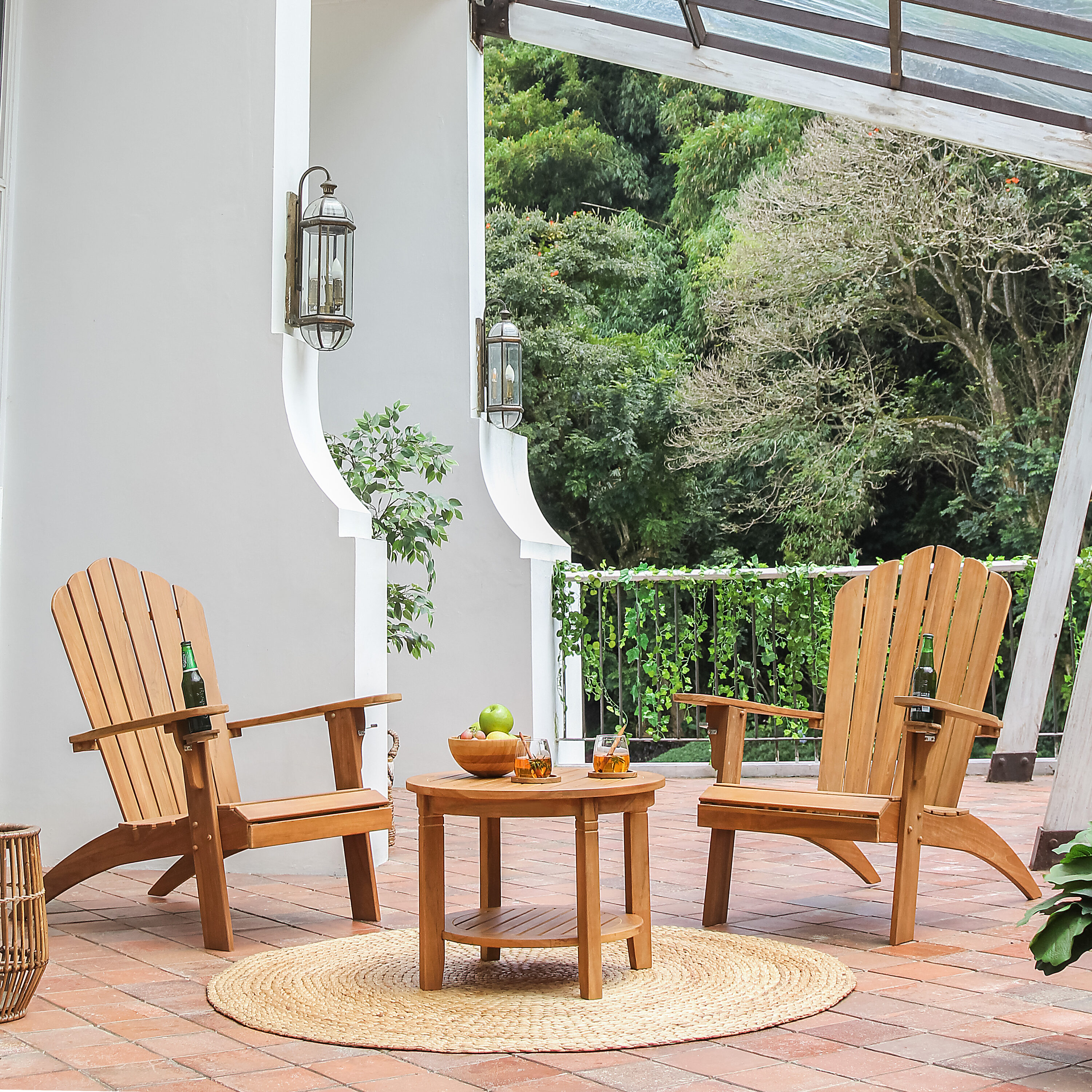 Cambridge Casual 610666-TW-XX-XX-XX Heaton Teak Wood 3 -Piece Patio Conversation Set