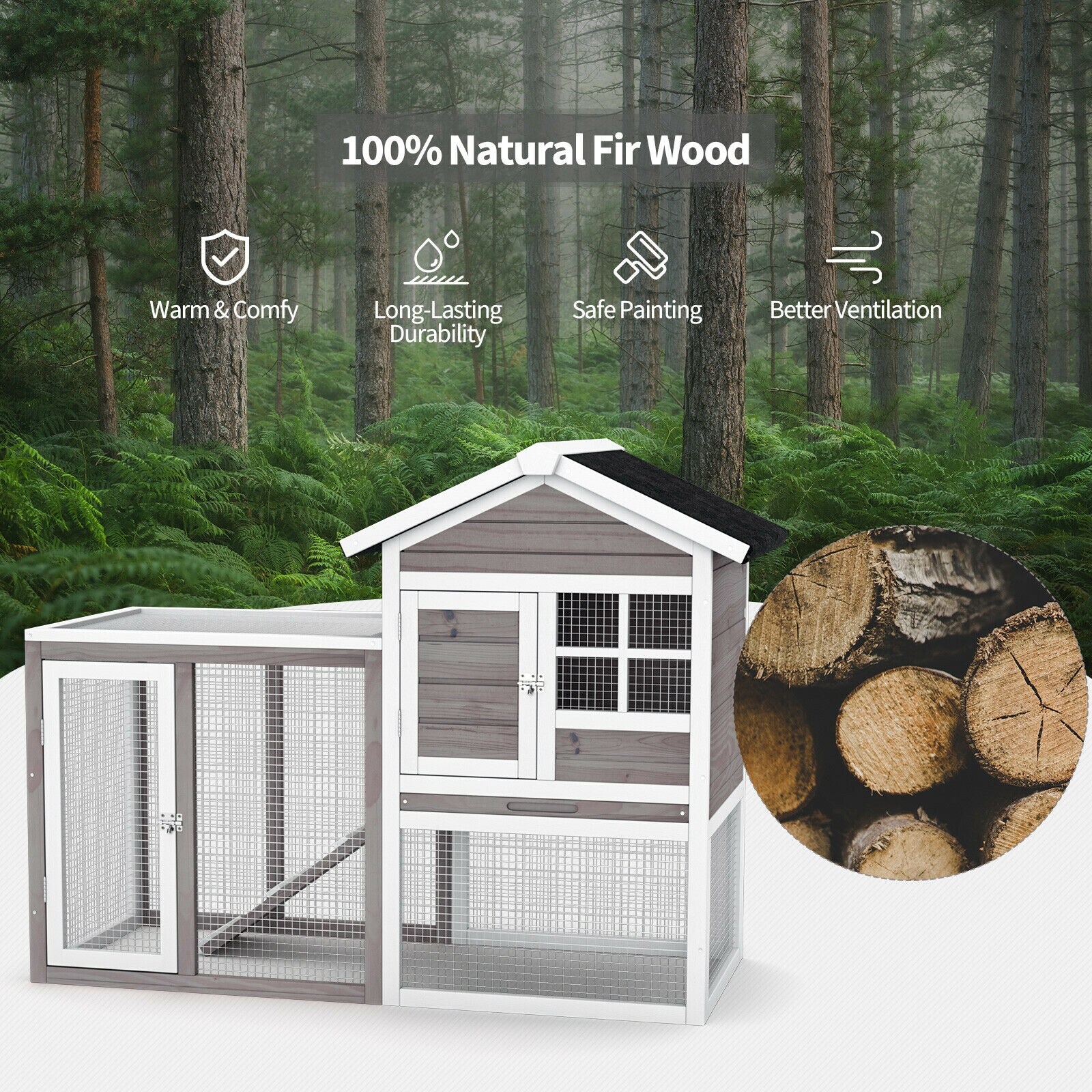 LIVIZA GIG-PS026GR Chicken-Coops-Rabbit-Hutches - View #7