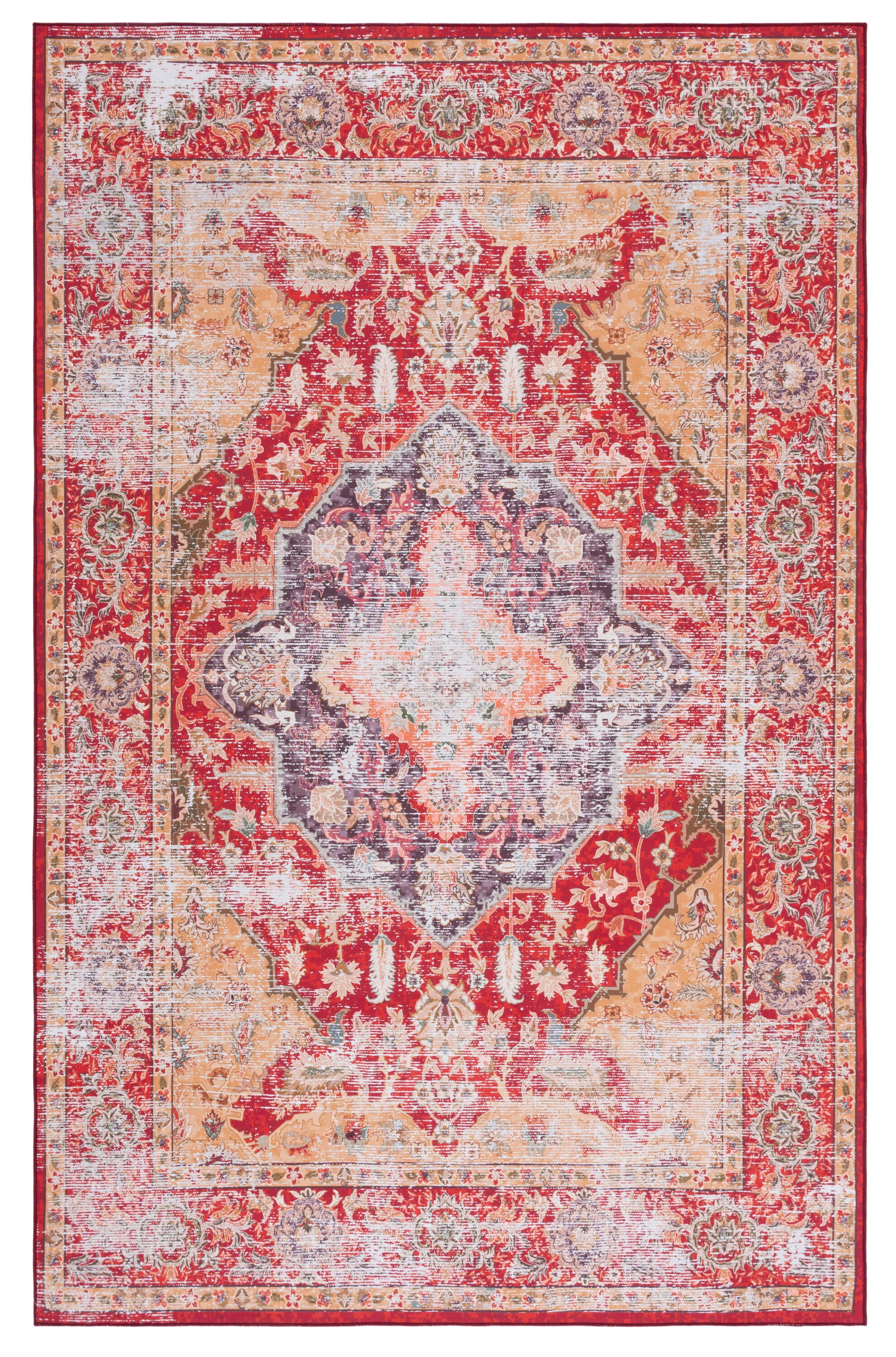 Tucson Easy-Care Red Synthetic 3x5 Area Rug
