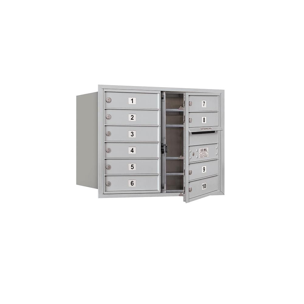SALSBURY INDUSTRIES 3706D-10AFP Recessed Mount Gray Metal Extra Large Lockable Cluster Mailbox