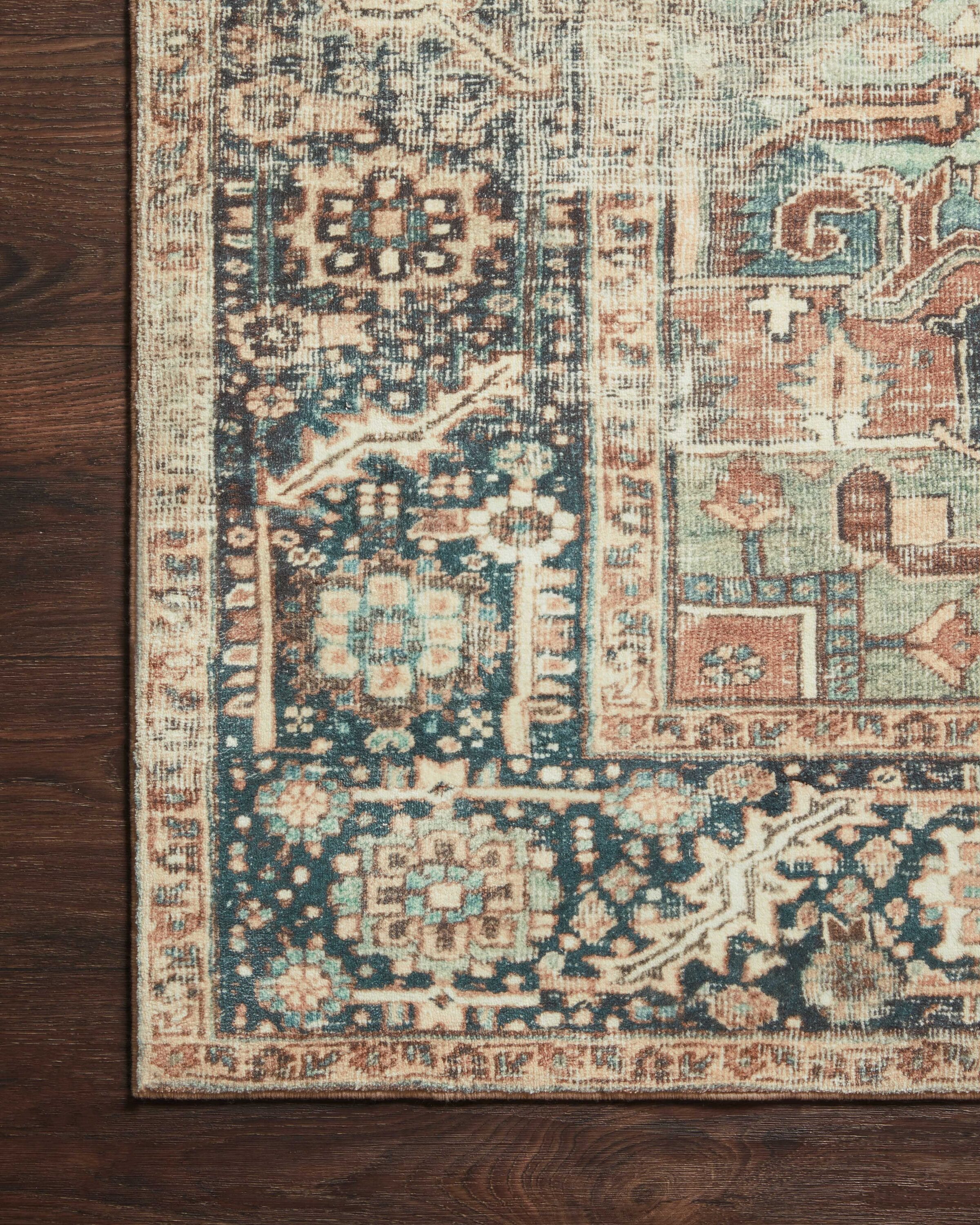 Margot Terracotta and Lagoon Bohemian Vintage Area Rug