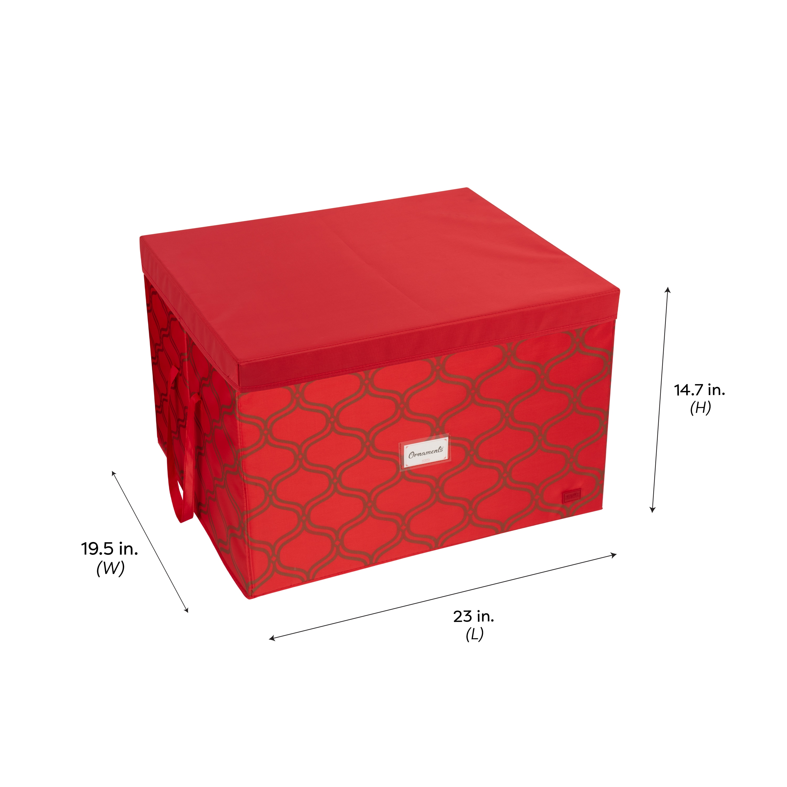 Organize It All 24.25-in x 11-in 56-Compartment Red Cardboard Adjustable  Compartments Ornament Storage Box in the Ornament Storage Boxes department  at
