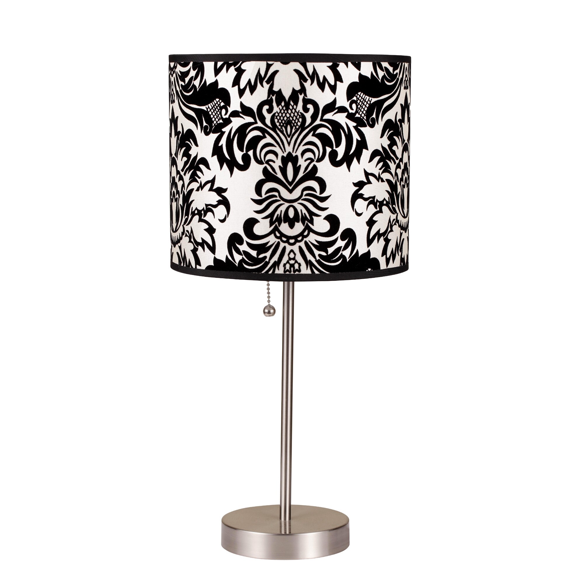 ORE International 19-in Silver Table Lamp with Linen Shade in the Table ...