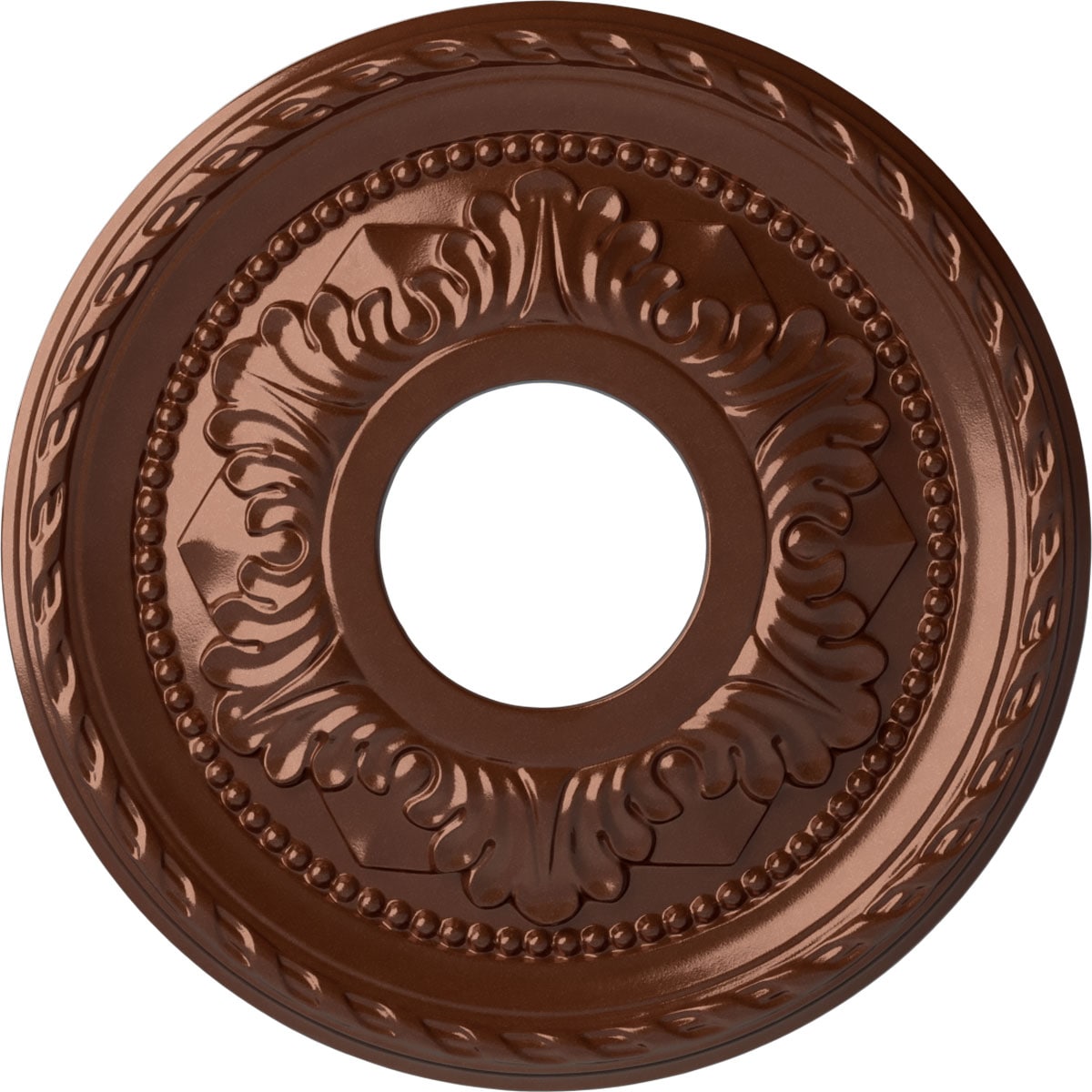 Ekena Millwork CM12PMCPS Palmetto 12.125-in W x 12.125-in L Painted Copper Penny Polyurethane Whole Ceiling Medallion