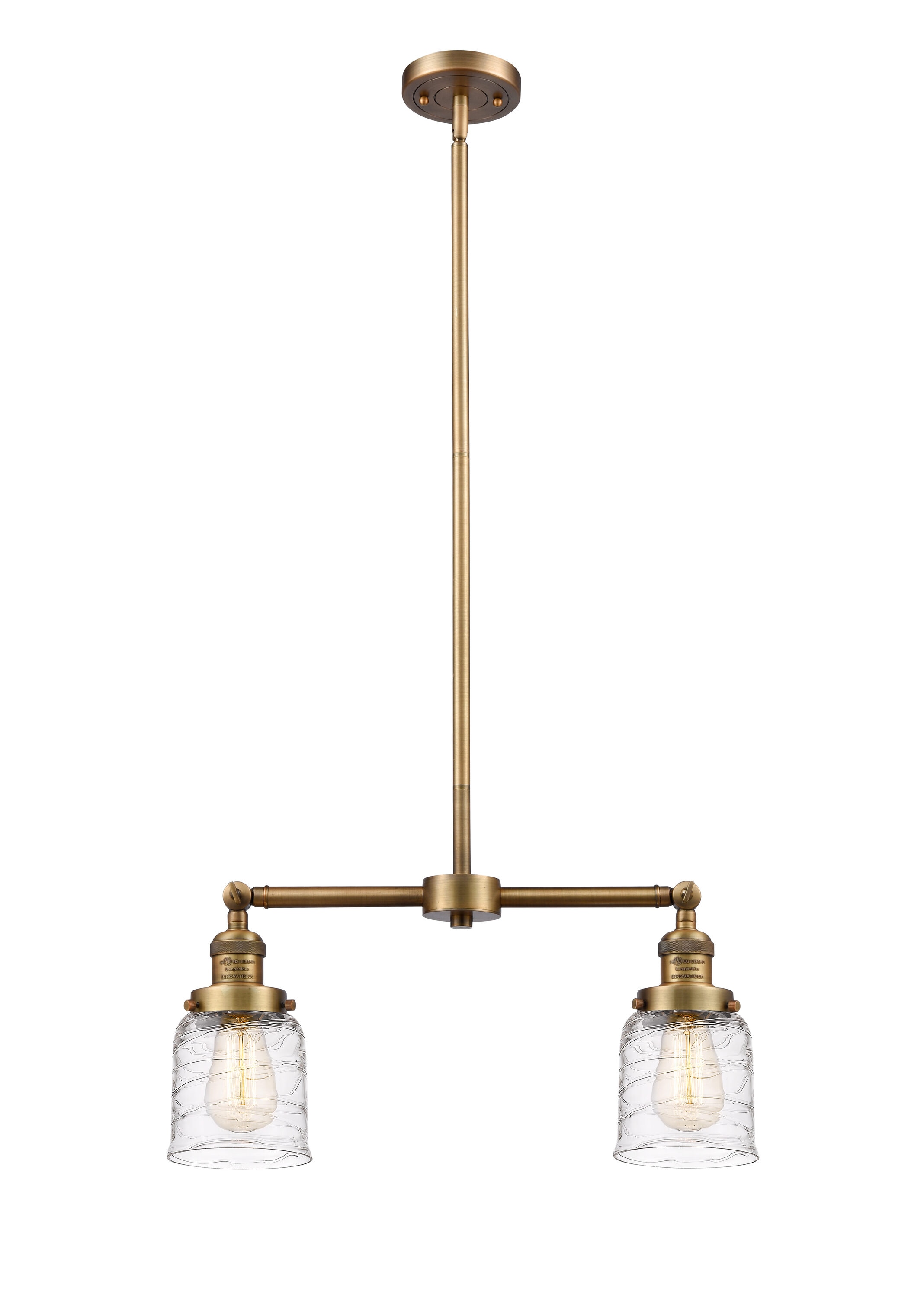 Innovations Lighting Bell 2-Light Brushed Brass Traditional Textured ...