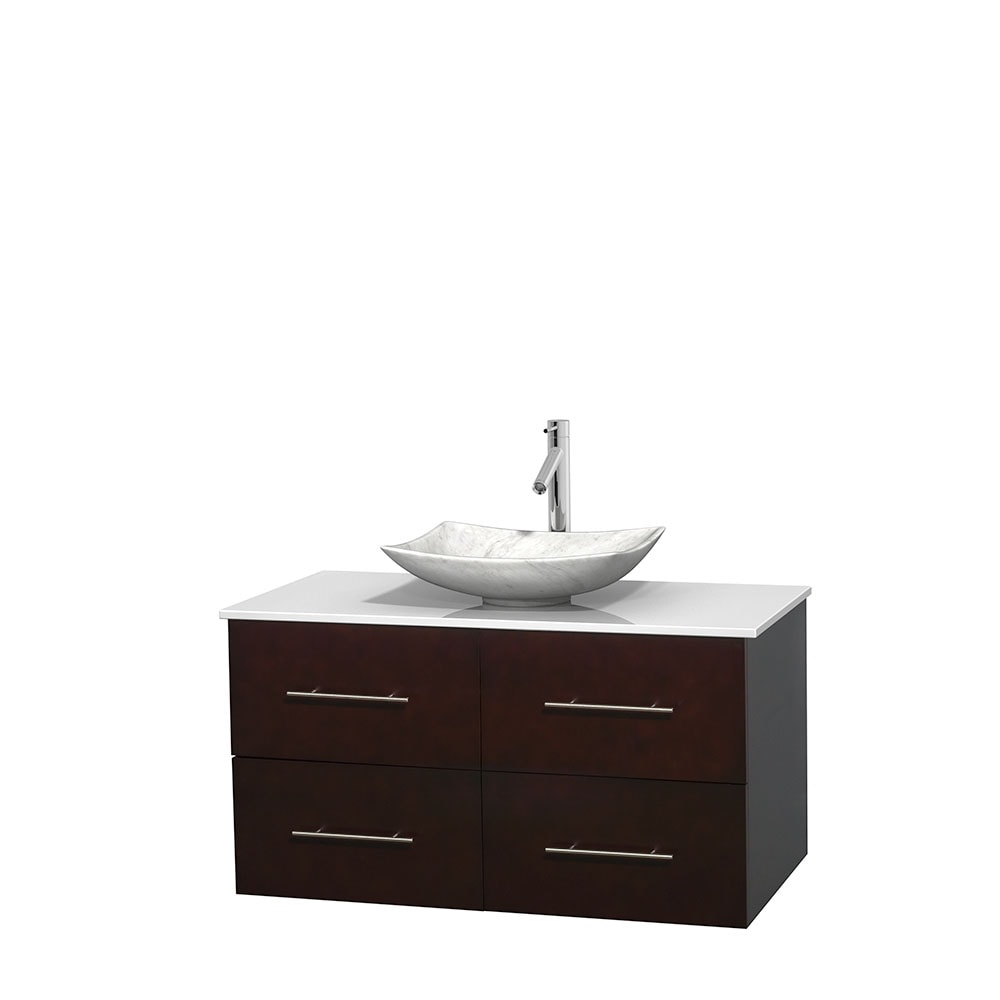 Wyndham Collection Centra 42-in Espresso Single Sink Bathroom Vanity ...