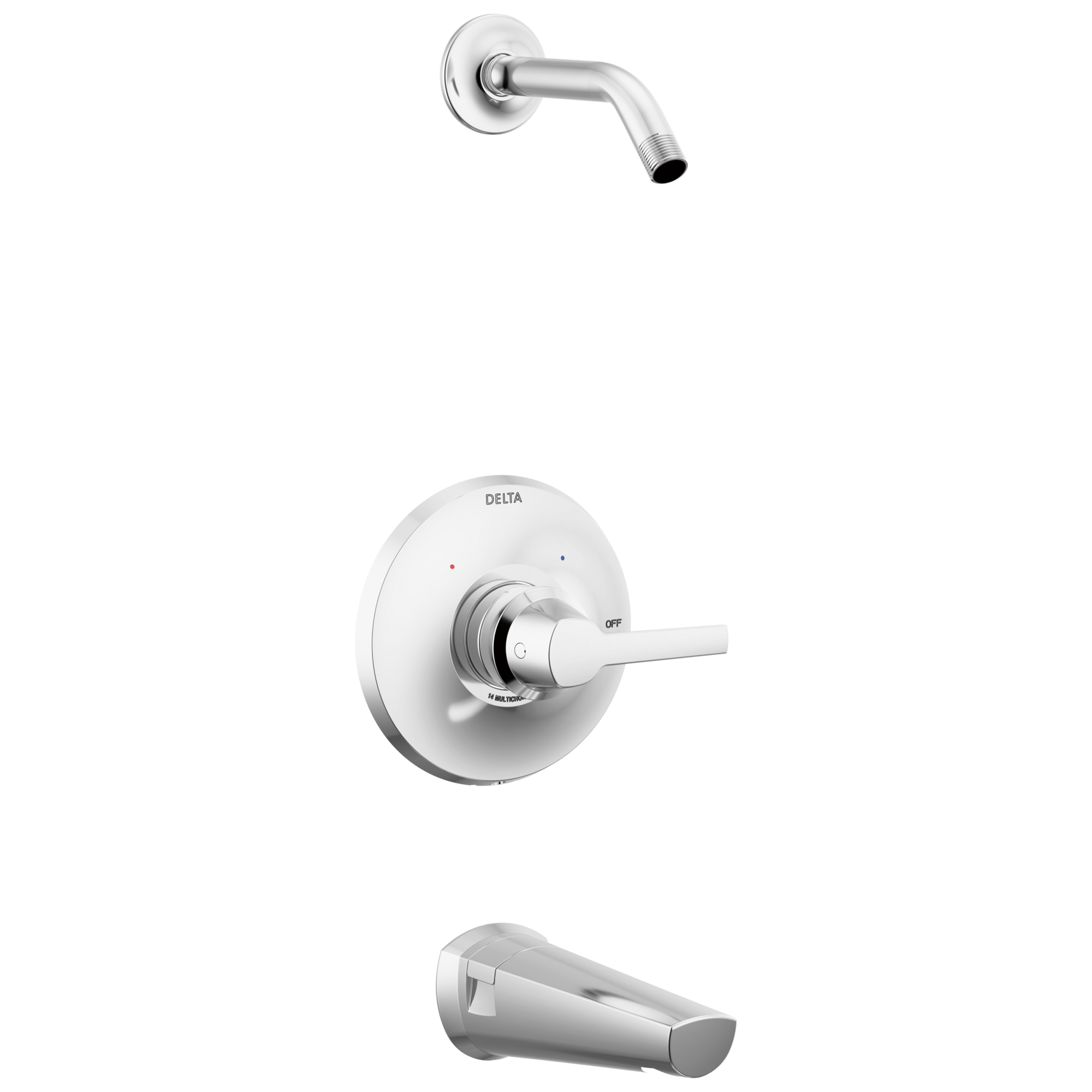 Delta Galeon Lumicoat Chrome 1-handle Round Bathtub and Shower Faucet ...