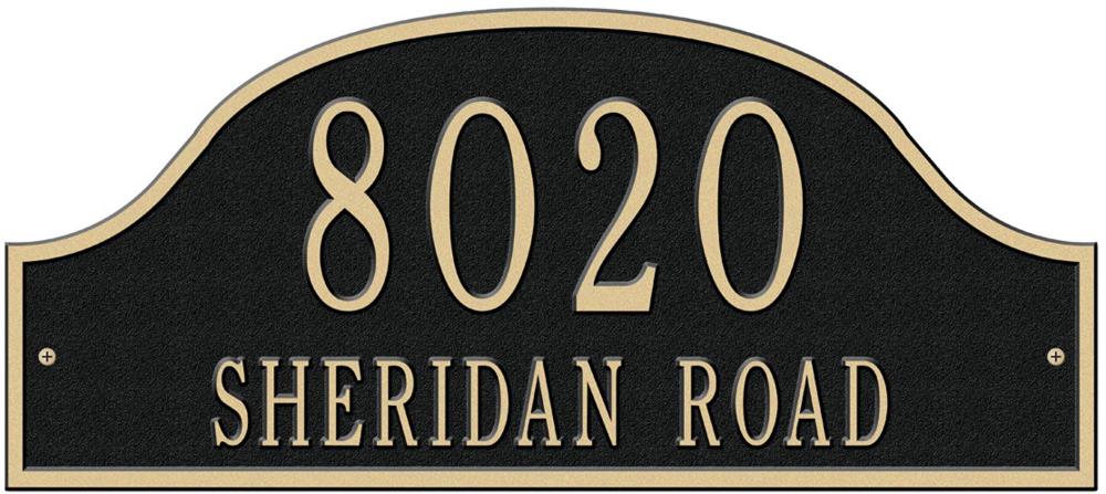 Whitehall 1138BG 7-in H x 15-3/4-in W Black/Gold Aluminum Address plaque