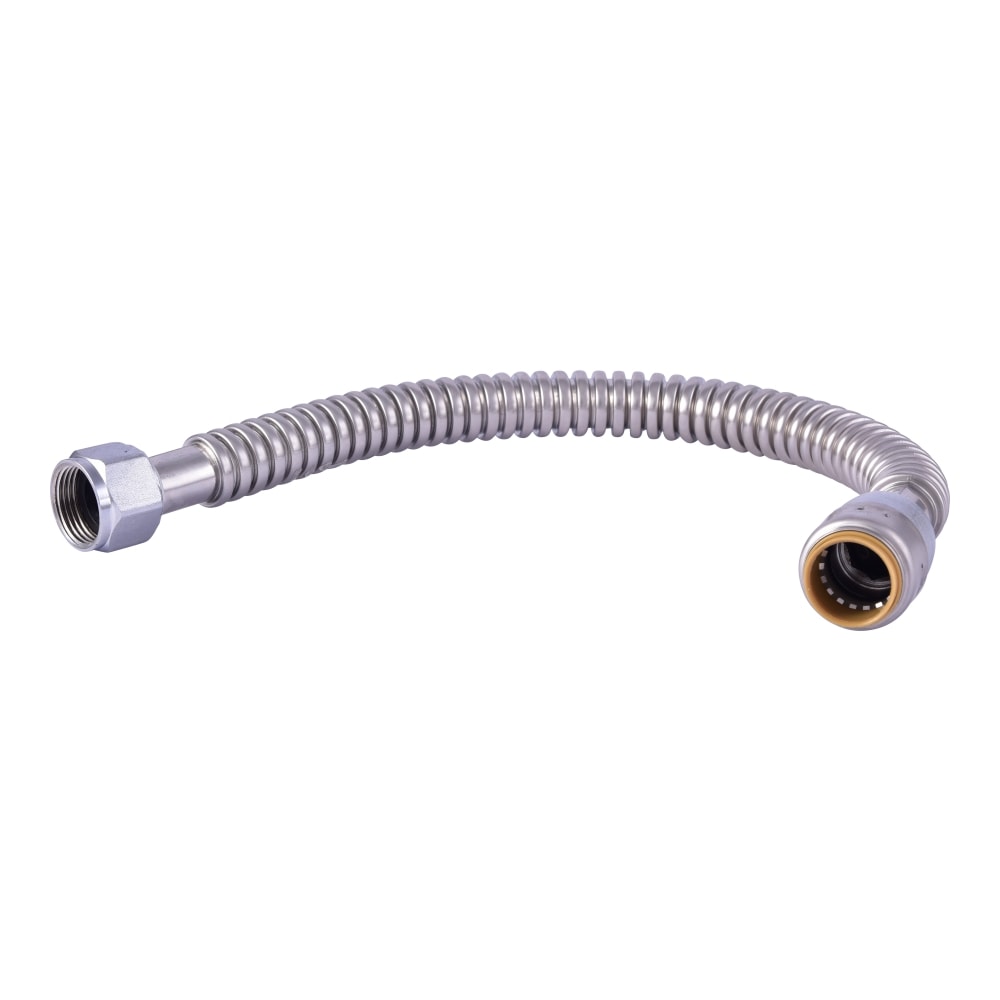 SharkBite URSS3088FX18Z 18-in 3/4 -in Push-to-connect Inlet x 3/4 -in FIP Outlet Corrugated stainless steel Water heater connector