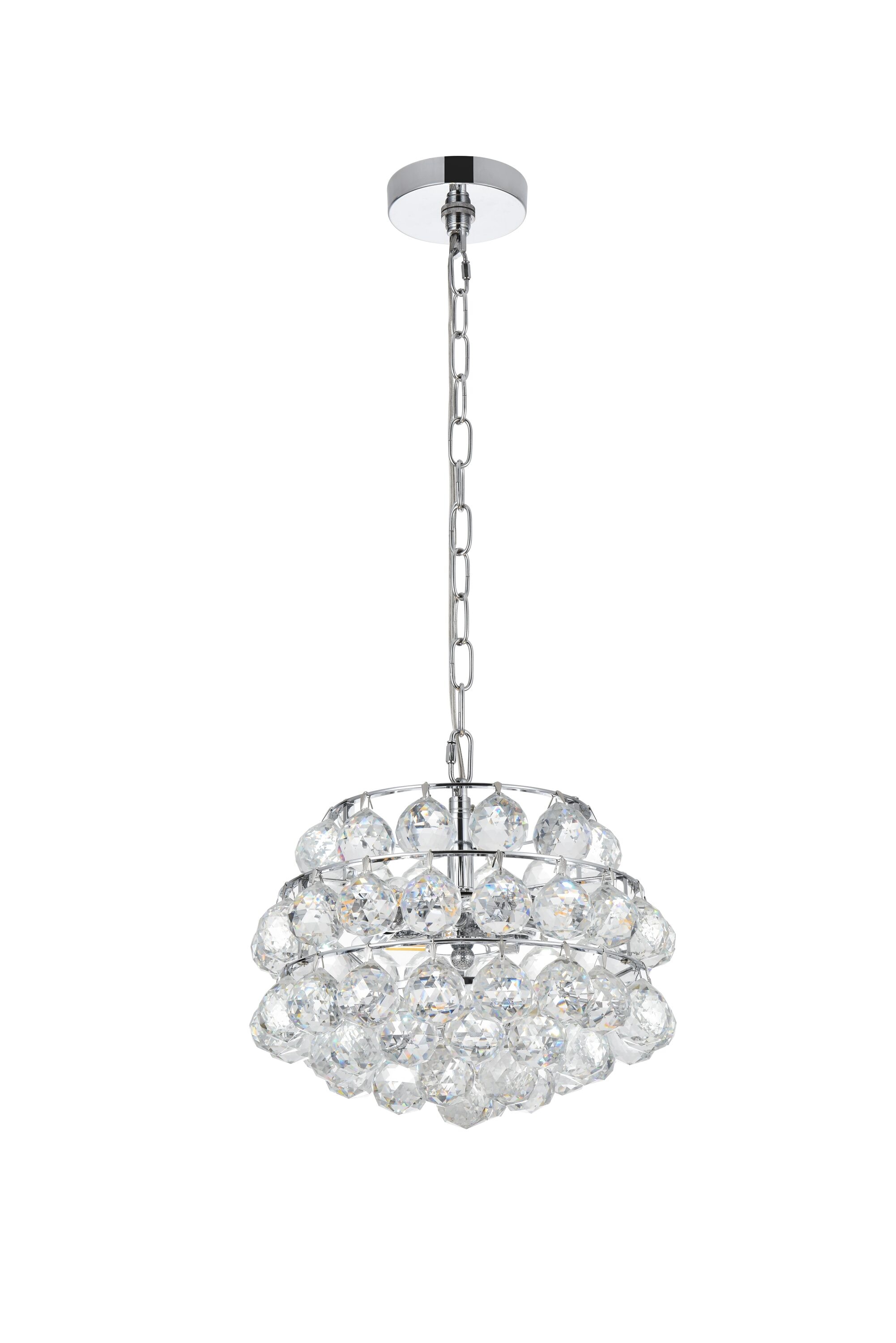 Savannah Chrome 12" Pendant Light with Crystal Accents