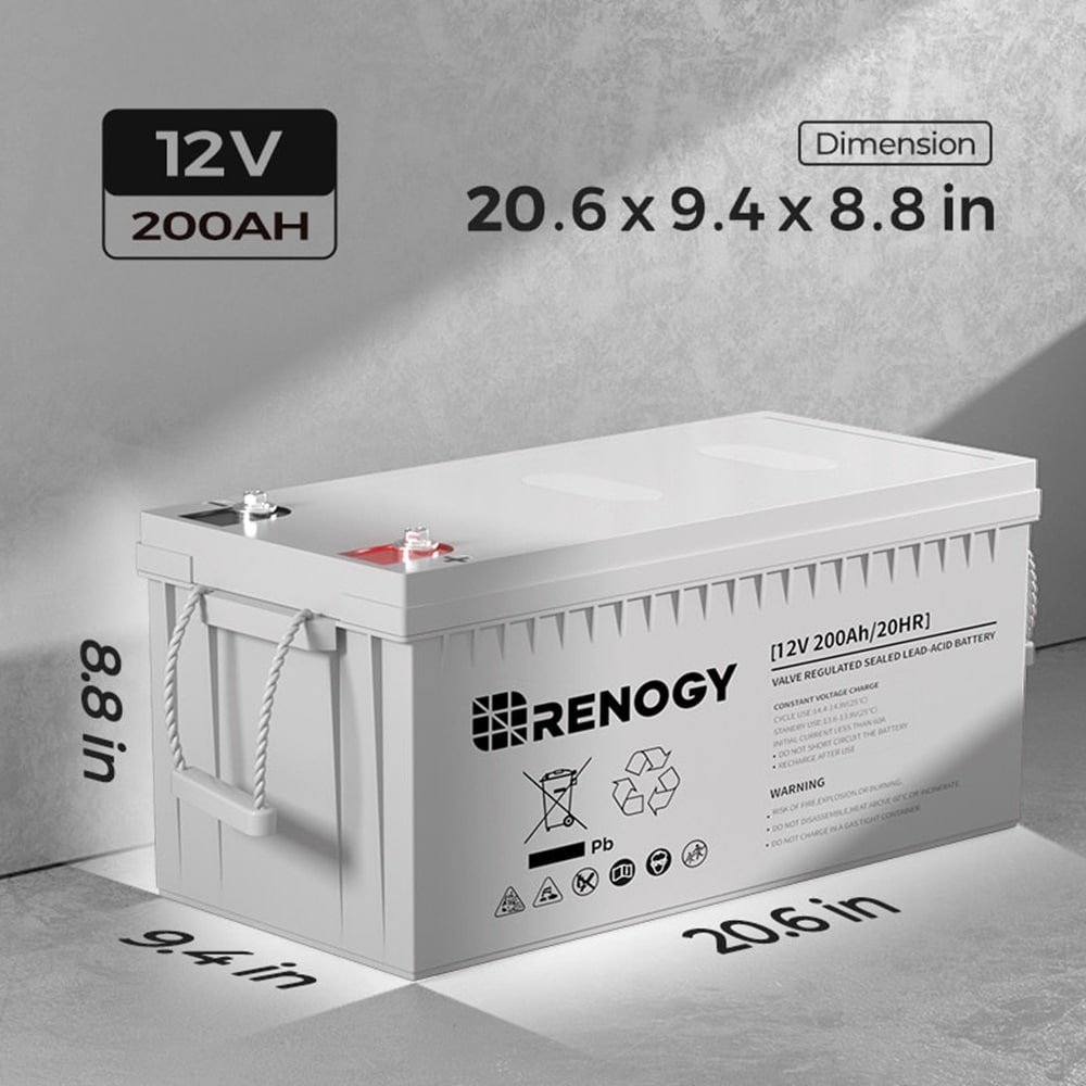 Renogy AGM Battery Rechargeable Sealed Lead Acid 121000 Generator Batteries RNG-BATT-AGM12-200 Sansujyuku sansujyuku.com